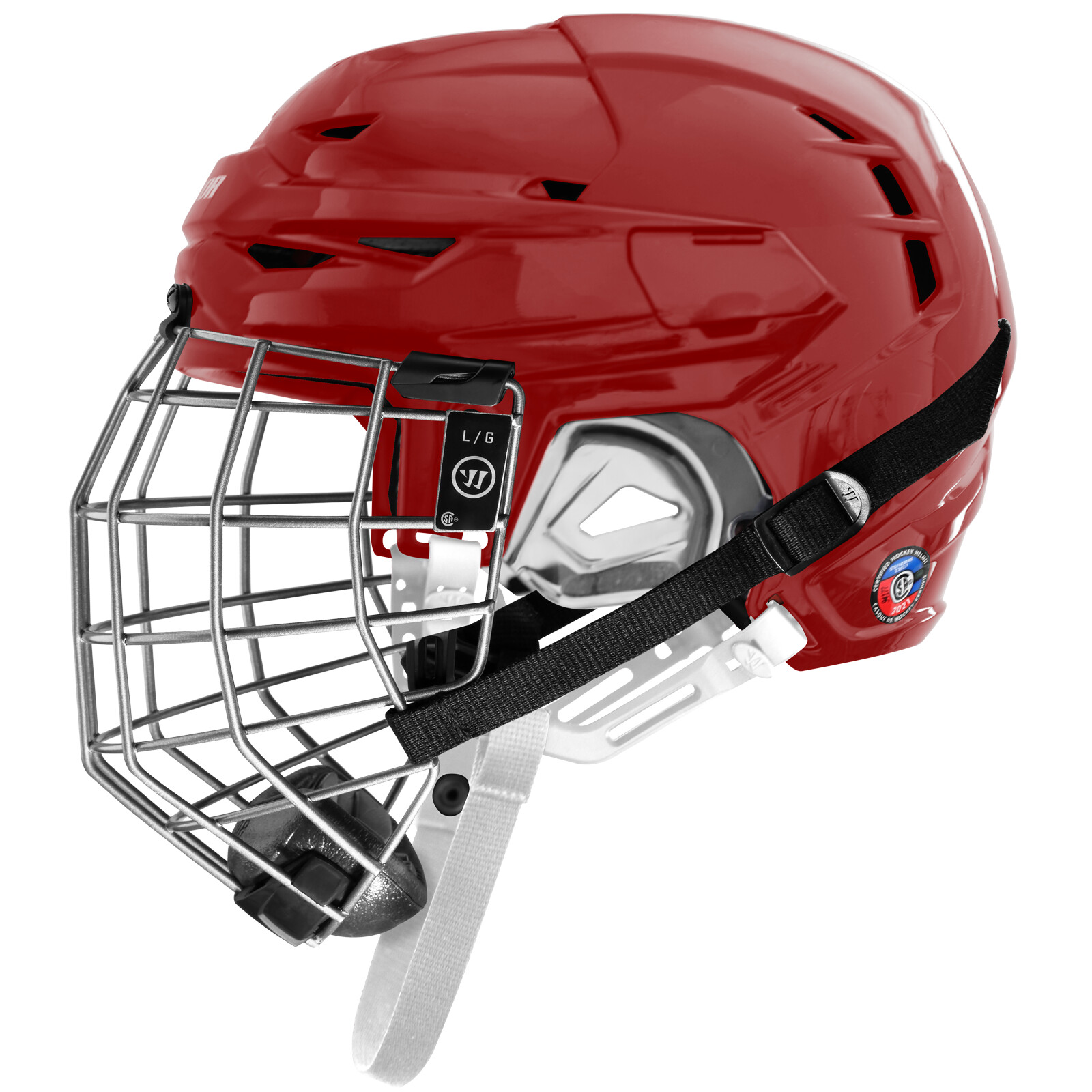 Warrior Covert CF 100 Senior Red Hockey Helmet Combo, Senior