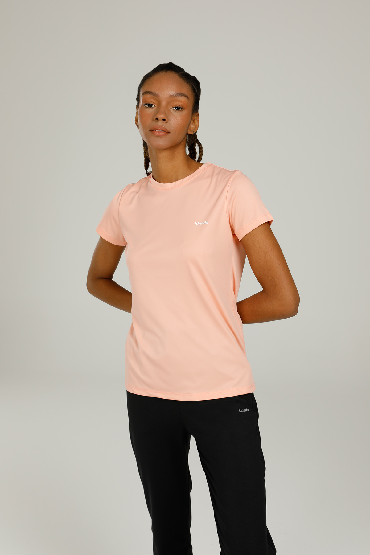 KINETIX SN230 BASIC PES C NECK T- SALMON Woman Sleeve T-Sh