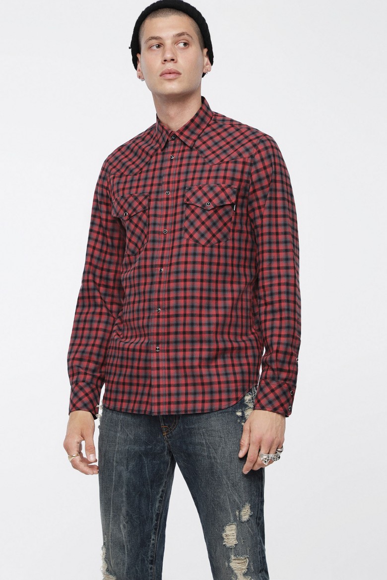 Shirt - Diesel SEASTLONGD SHIRT Burgundy