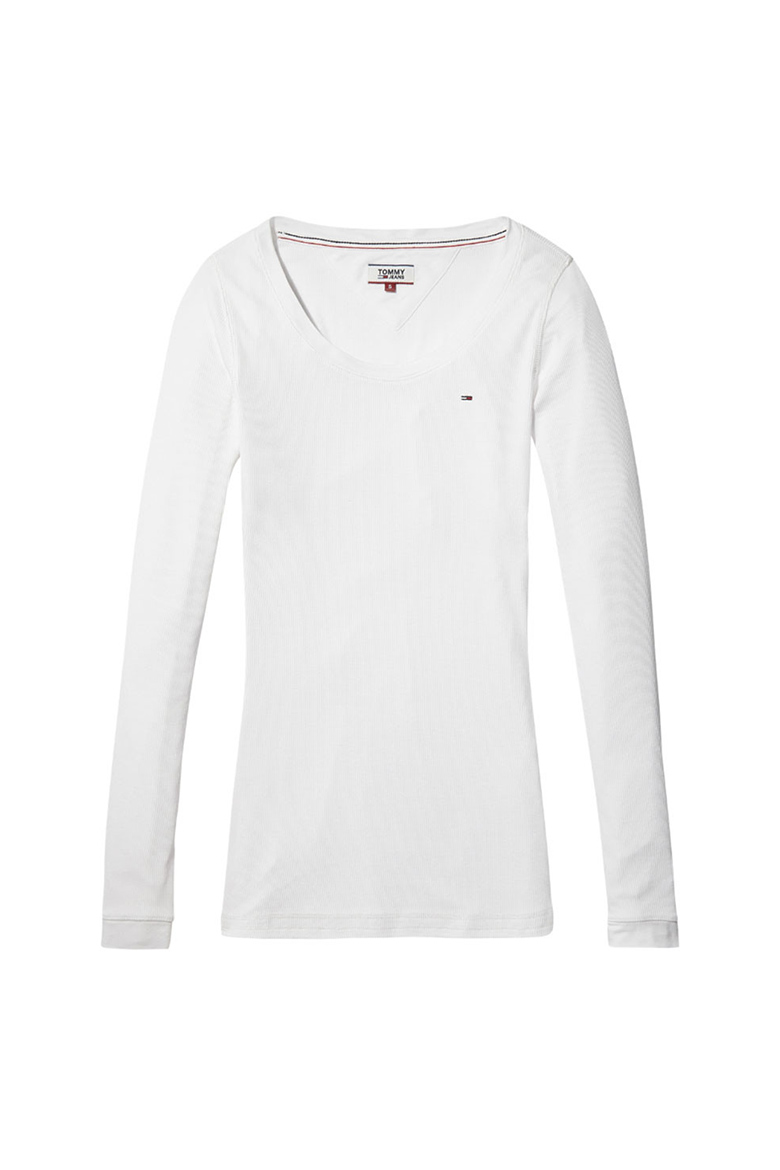 Tommy Jeans T-shirt - TJW ORIGINAL RIB LONGSLEEVE white