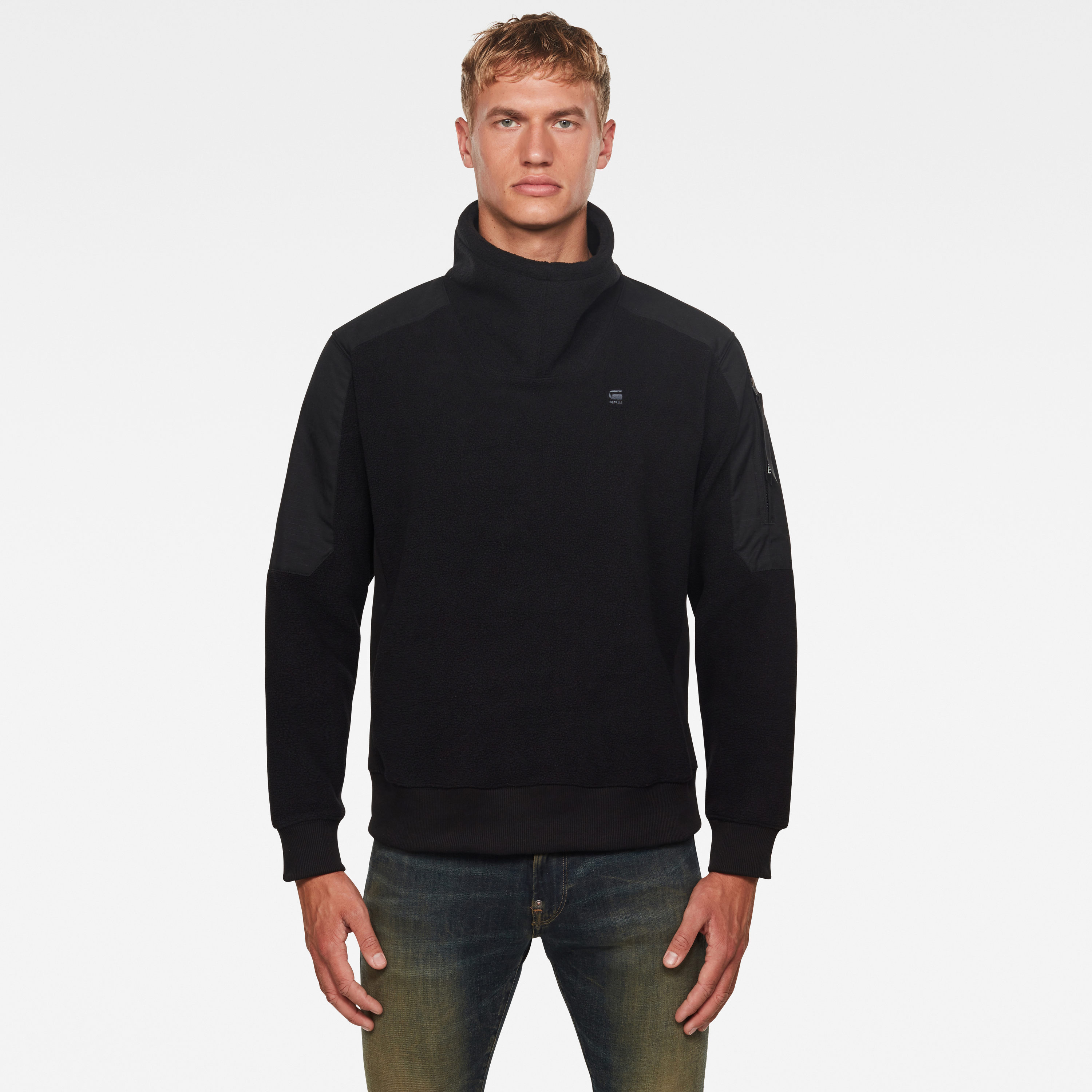 G-STAR Sweatshirt - Tech Fleece Funnel Zip Sw Ls Black