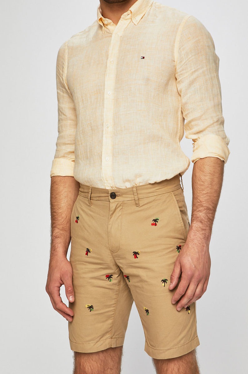 Tommy Hilfiger Shorts - BROOKLYN SHORT EMBRO Beige