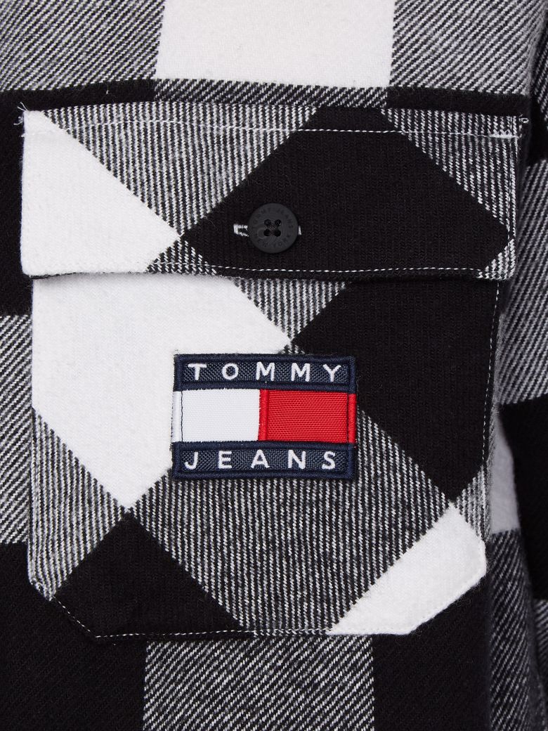 Tommy Jeans Shirt - TJM SHERPA FLANNEL OVERSHIRT white