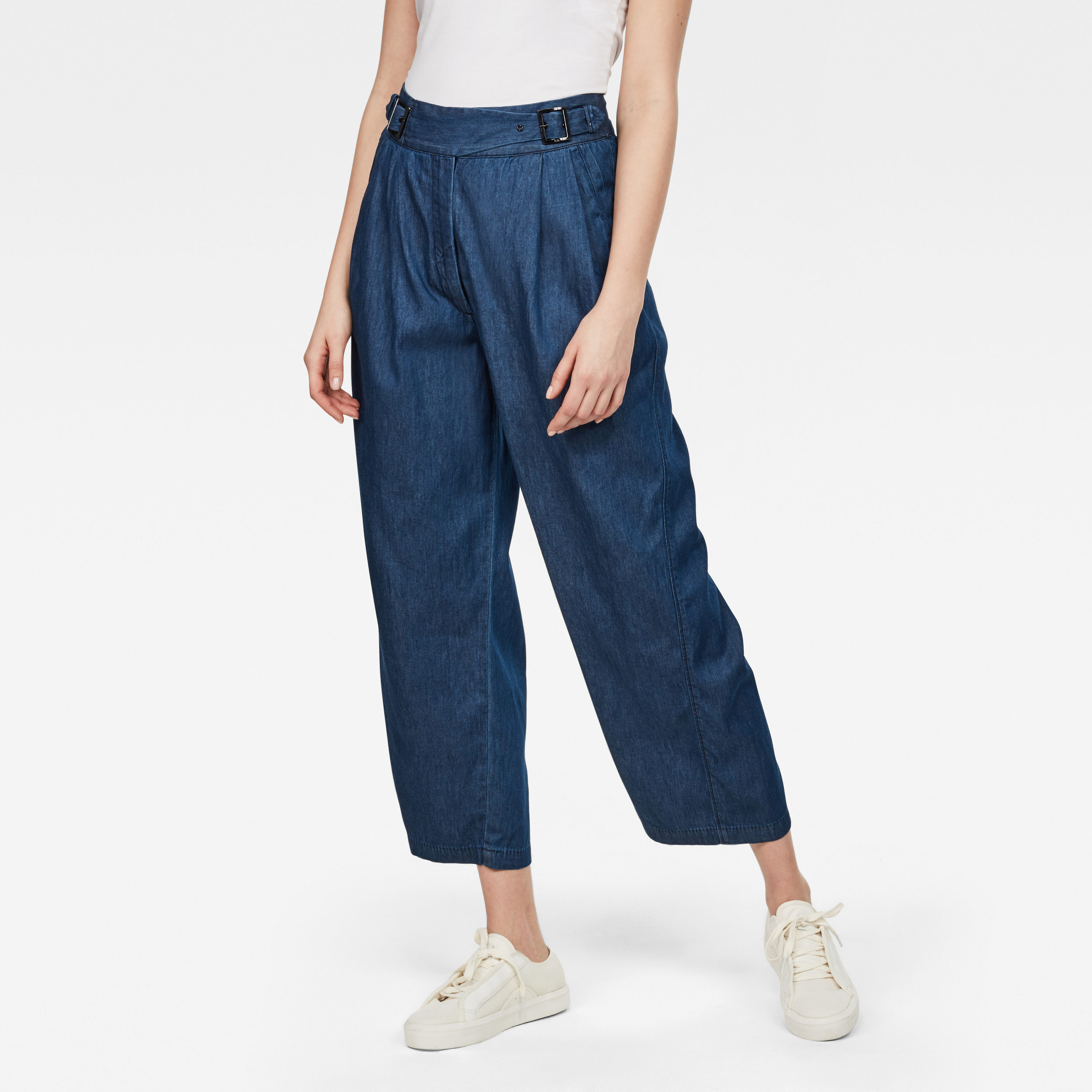 G-STAR Pants - Bristum Pleated Wide Leg Chino Wmn Blue