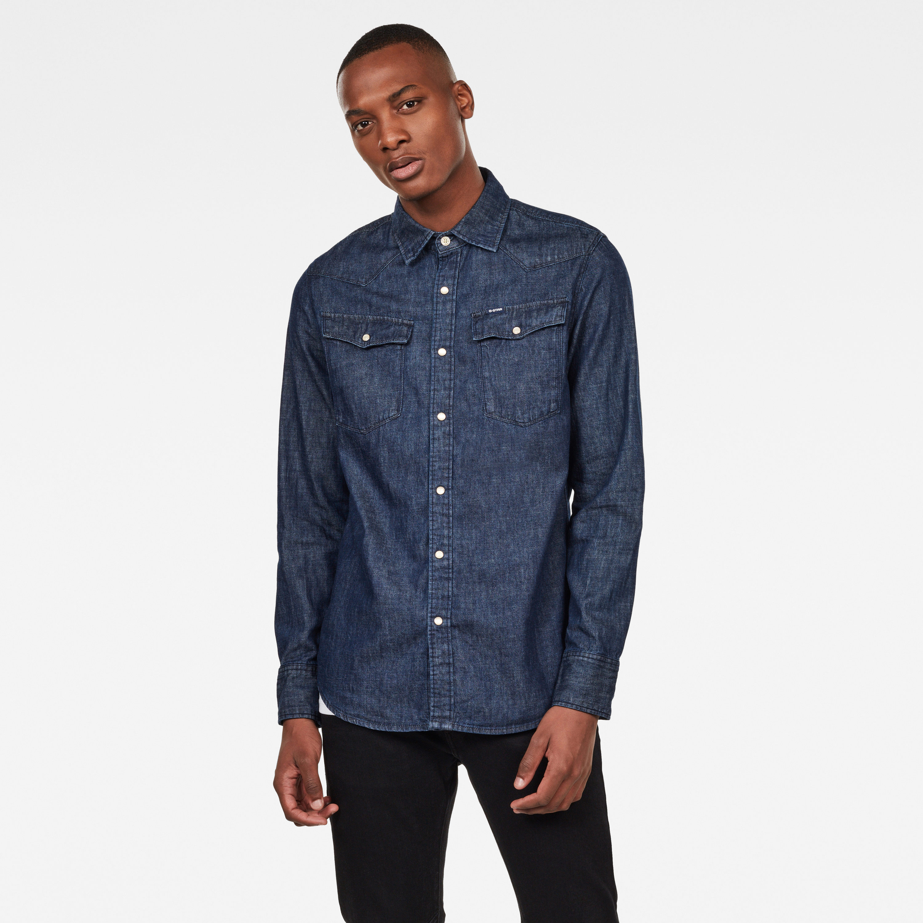 G-STAR Shirt - 3301 Slim Shirt Ls Dark Blue