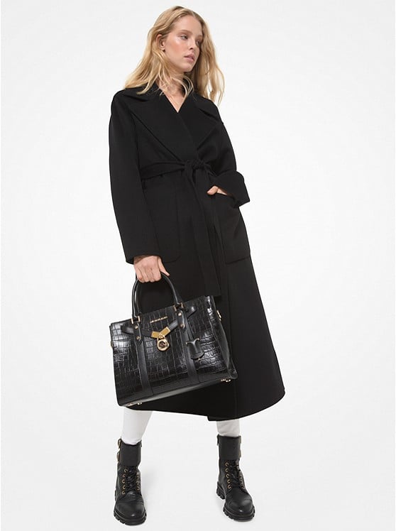 Michael Kors Coat - DOUBLEFACE ROBE COAT black