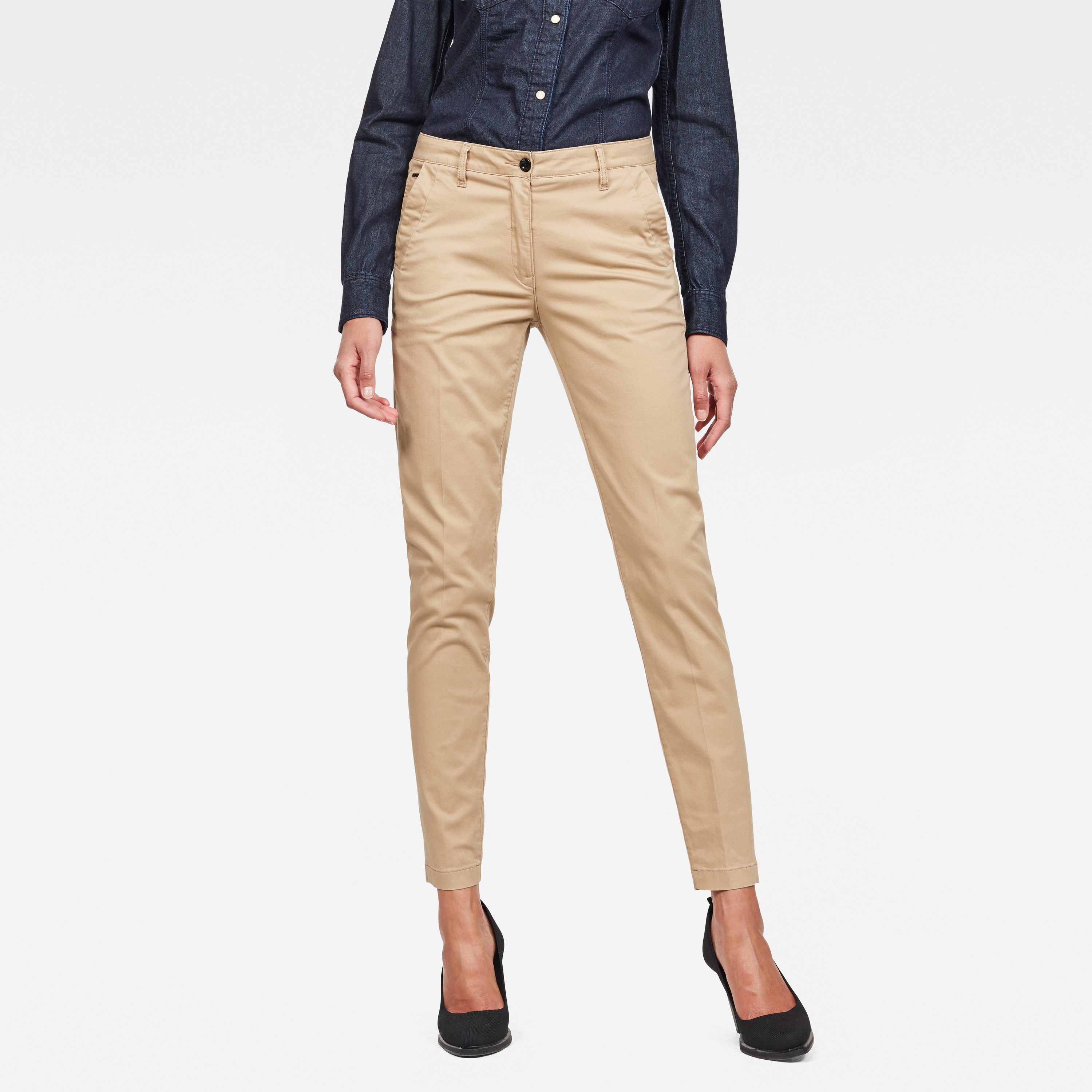 G-STAR Pants - Bronson Mid Skinny Chino Wmn Beige