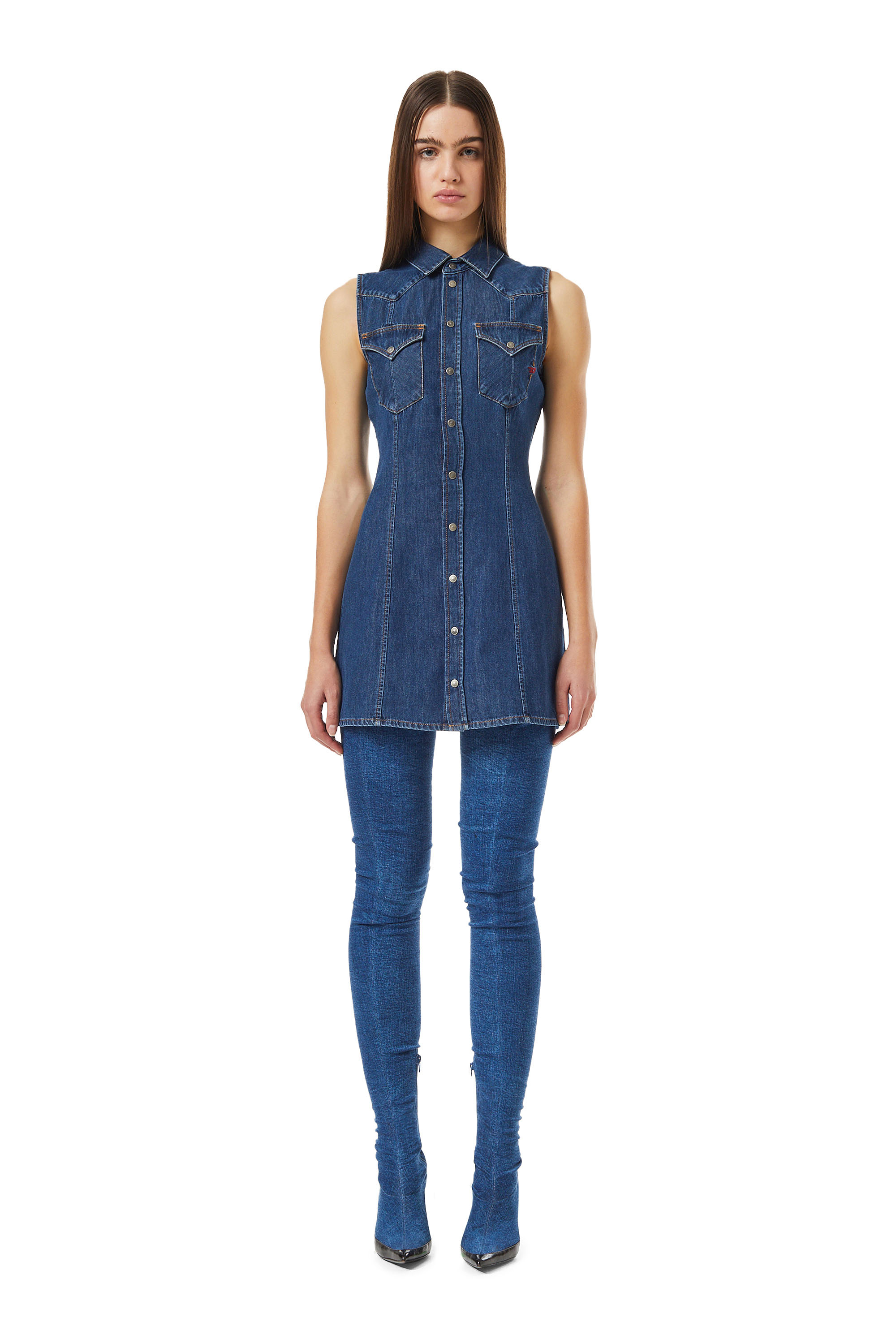 Diesel Dress - DE-GLO-F DRESS blue