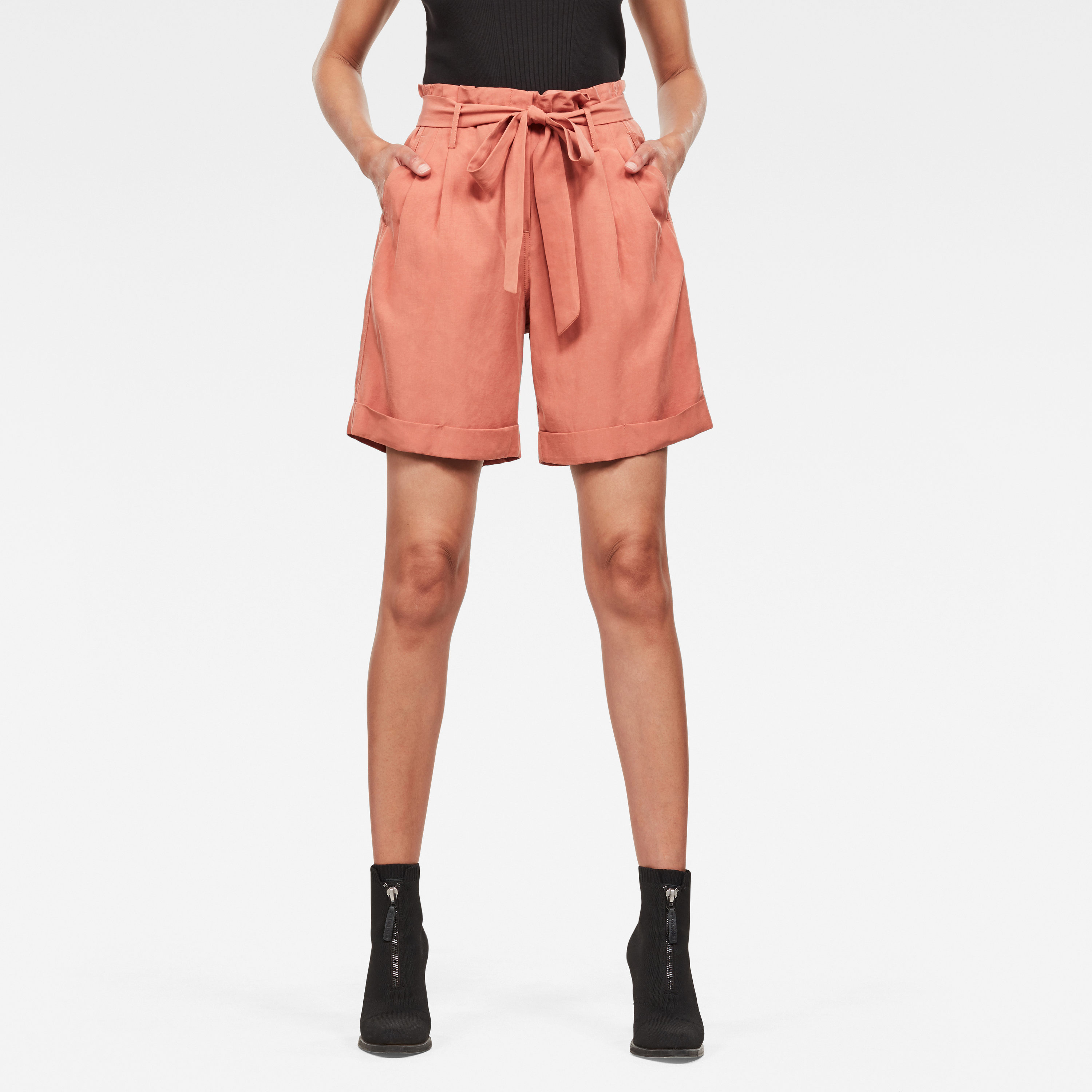 G-STAR Shorts - Pleated high short wmn orange