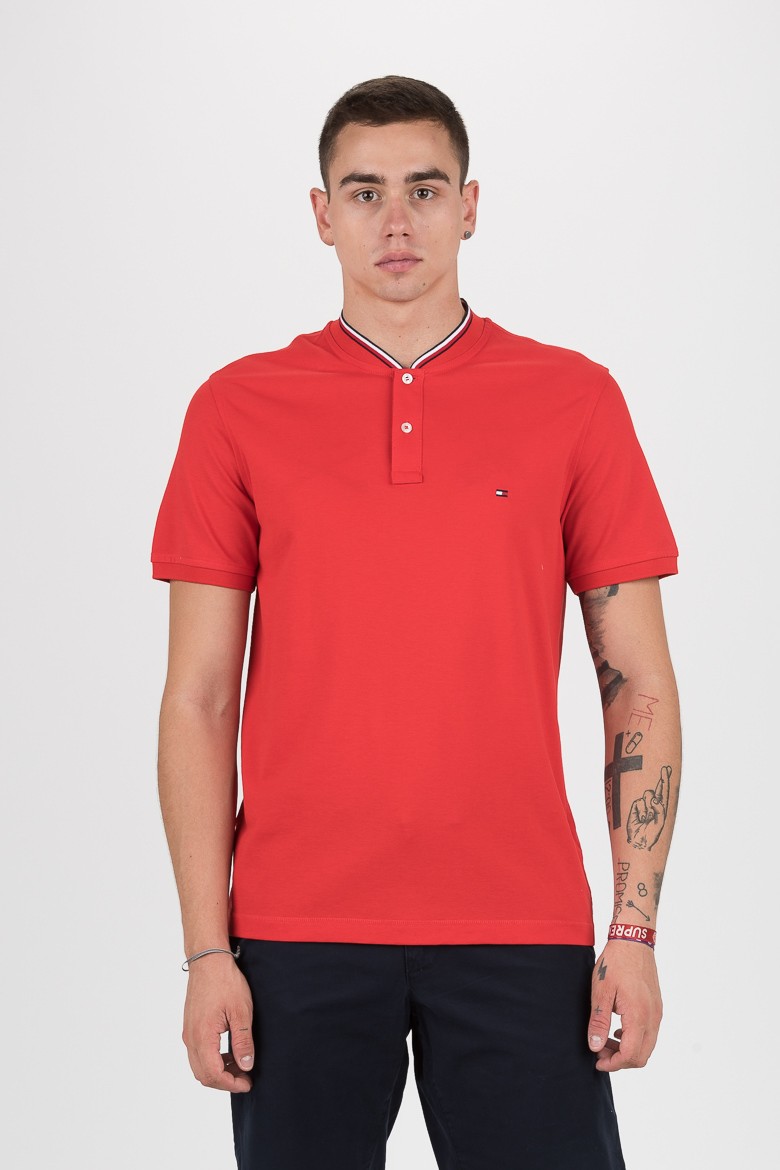 Tommy Hilfiger Polo Shirt - BASEBALL COLLAR SLIM POLO Red