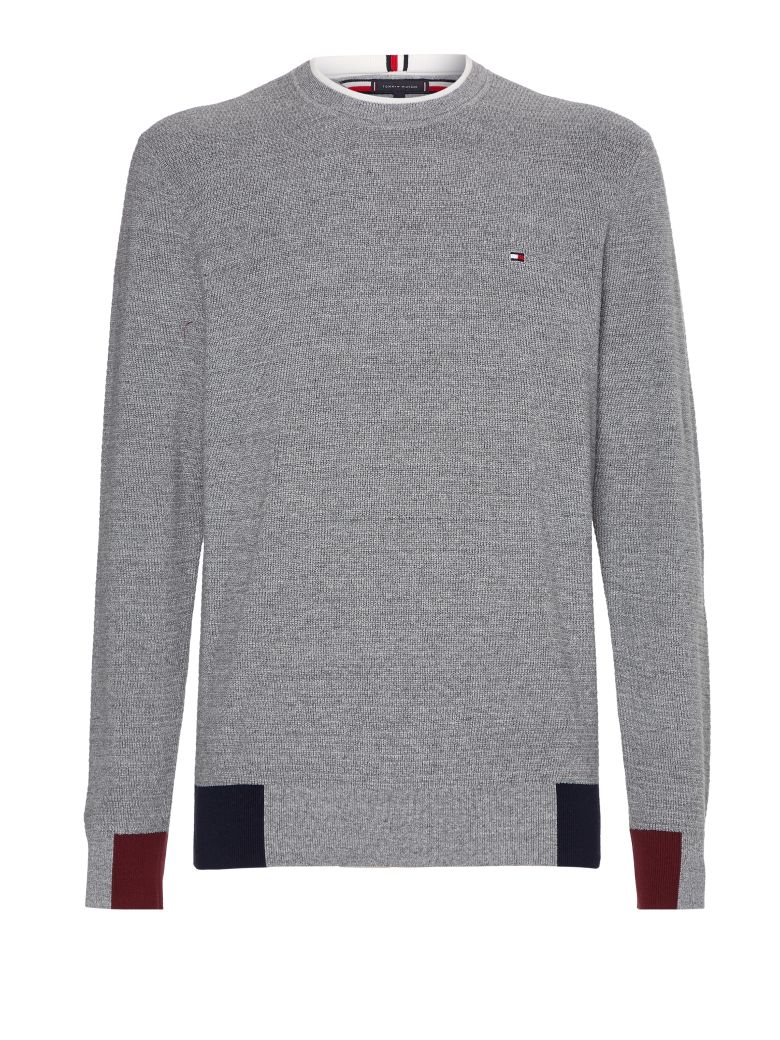 Tommy Hilfiger Sweater - RWB BLOCK PLACEMENT CREW grey