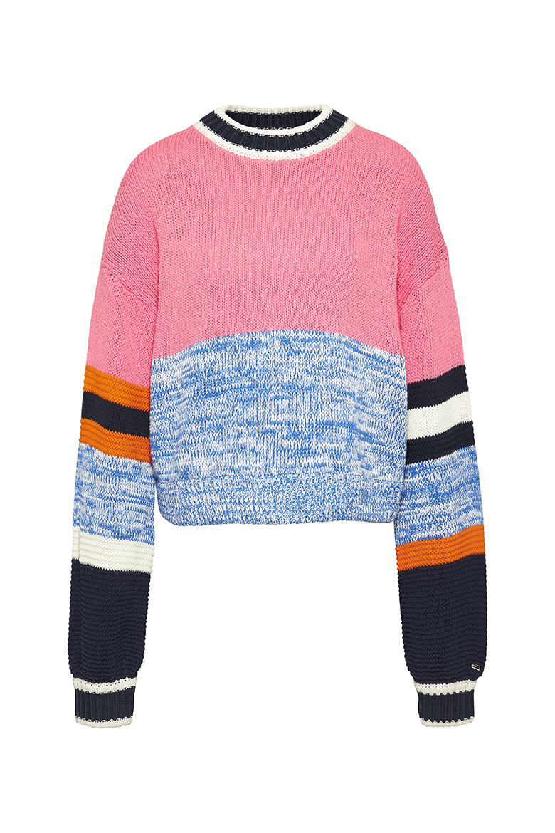 Tommy Jeans Sweater - Tommy Hilfiger TJW SLEEVE COLORBLOCK SWEATER multicolor