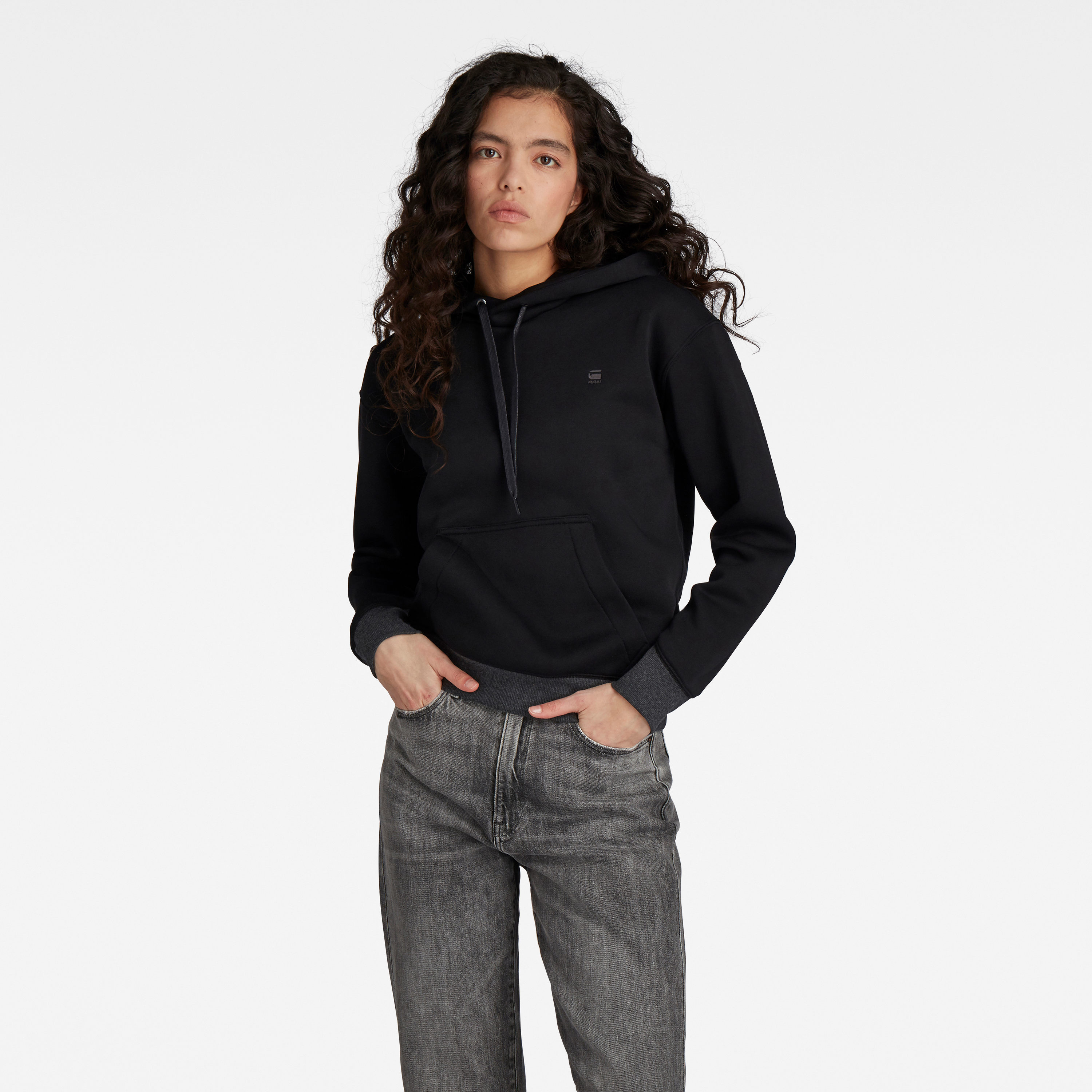 Sweatshirt - G-star Premium core hooded sw wmn l\s black