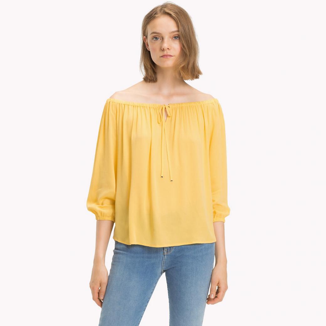 Tommy Hilfiger Top - RACHEL TOP LS Yellow