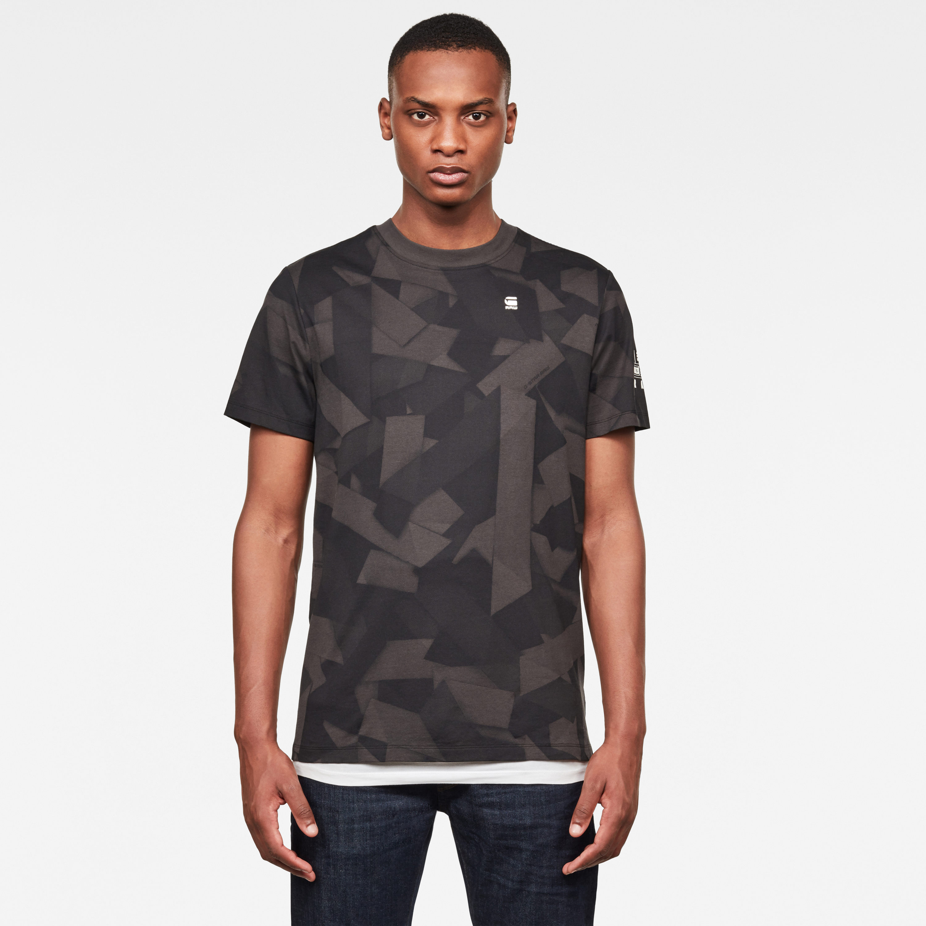 G-STAR T-shirt - Tape Camo AOP R T S\S grey