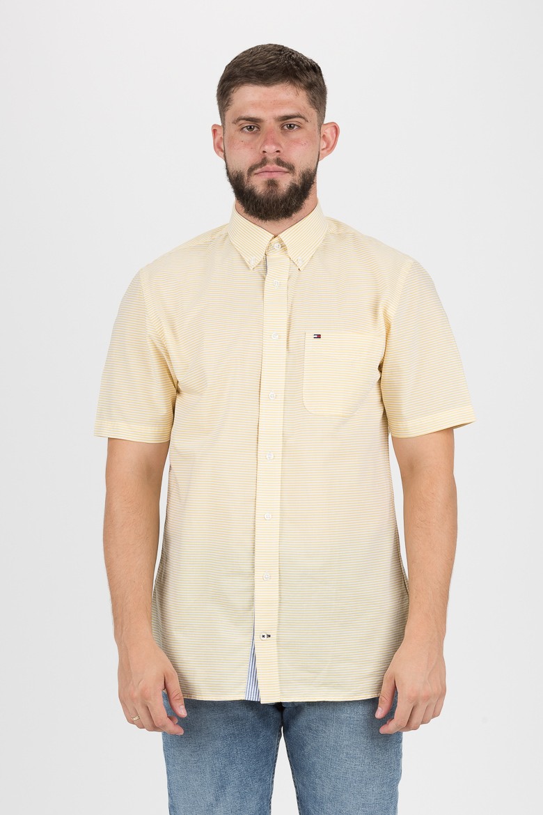 Shirt - TOMMY HILFIGER CLASSIC STRIPE SHIRT S/S Light Yellow-white