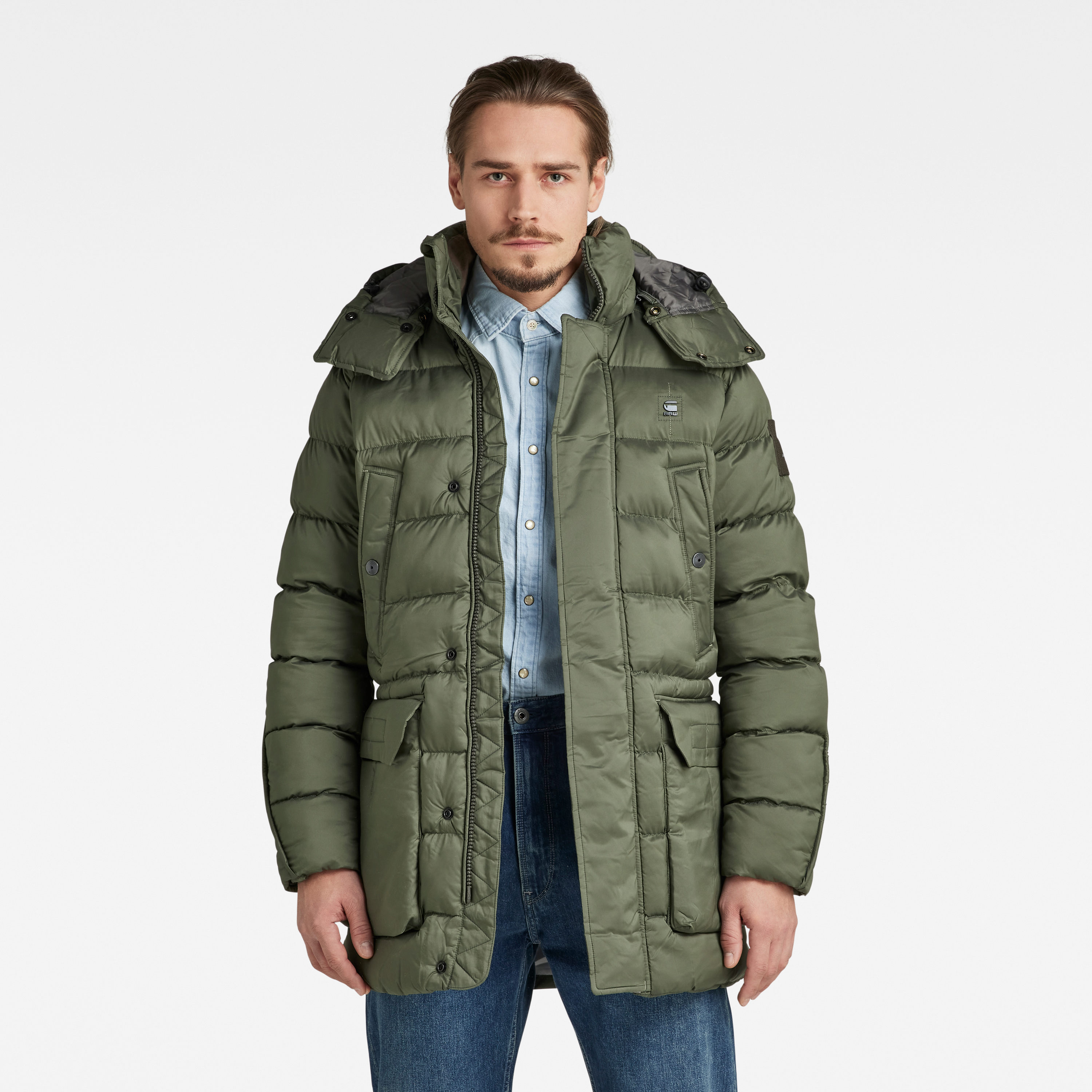 G-STAR Jacket - G-Whistler Pdd Hdd Parka Green