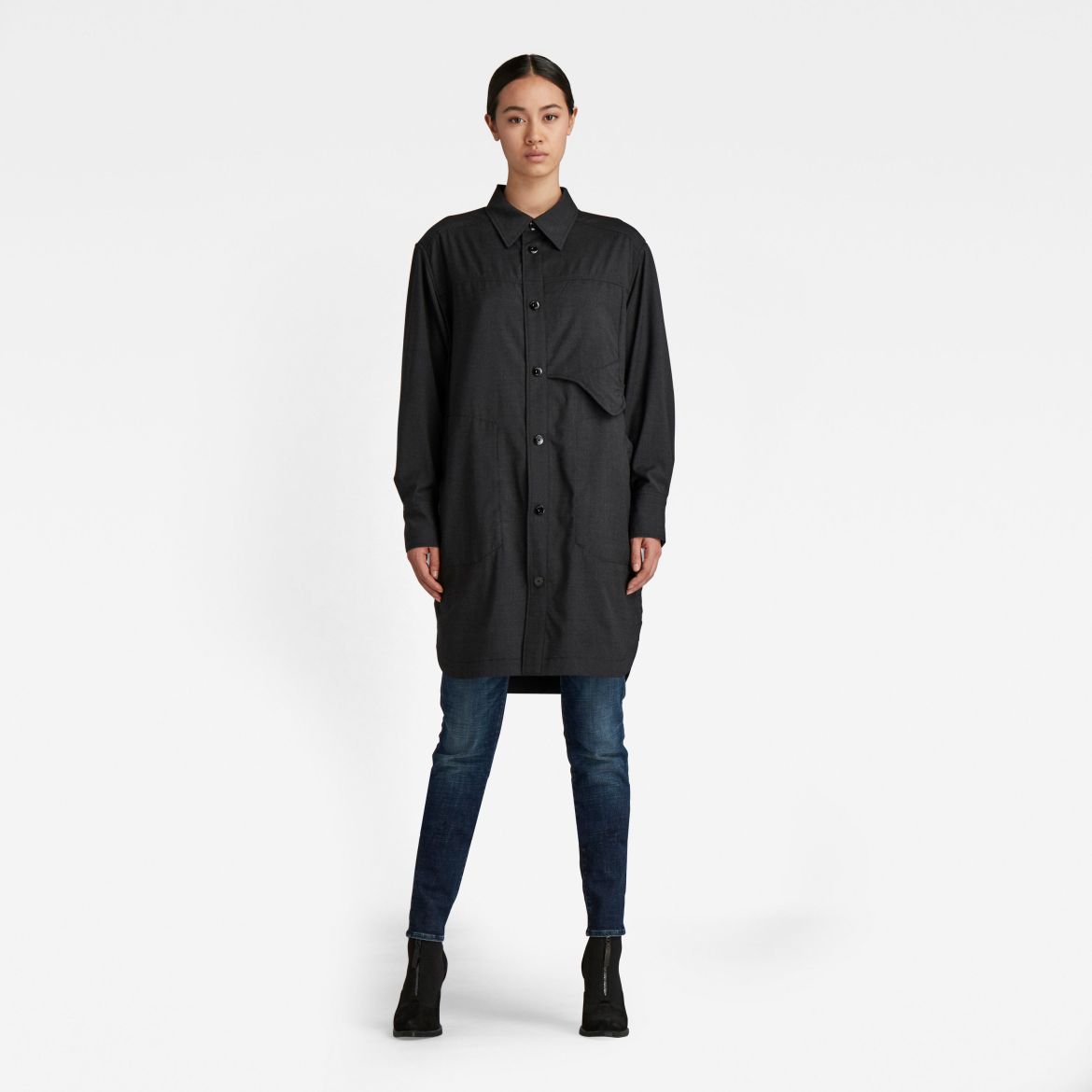 G-STAR Shirt - Long millery overshirt grey