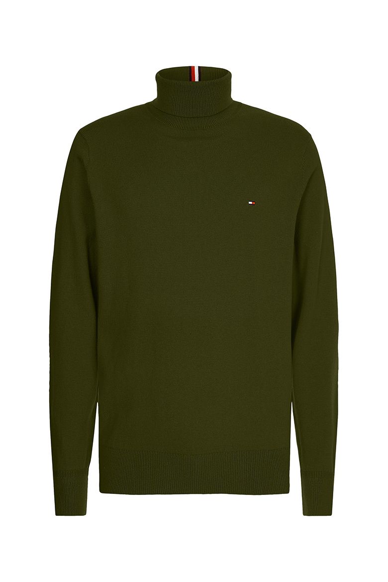 Sweater - Tommy Hilfiger PIMA COTTON CASHMERE ROLL NECK green