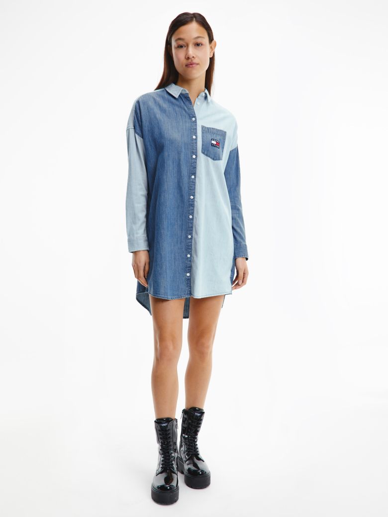 Tommy Jeans Dress - TJW ARCHIVE DENIM SHIRT DRESS blue