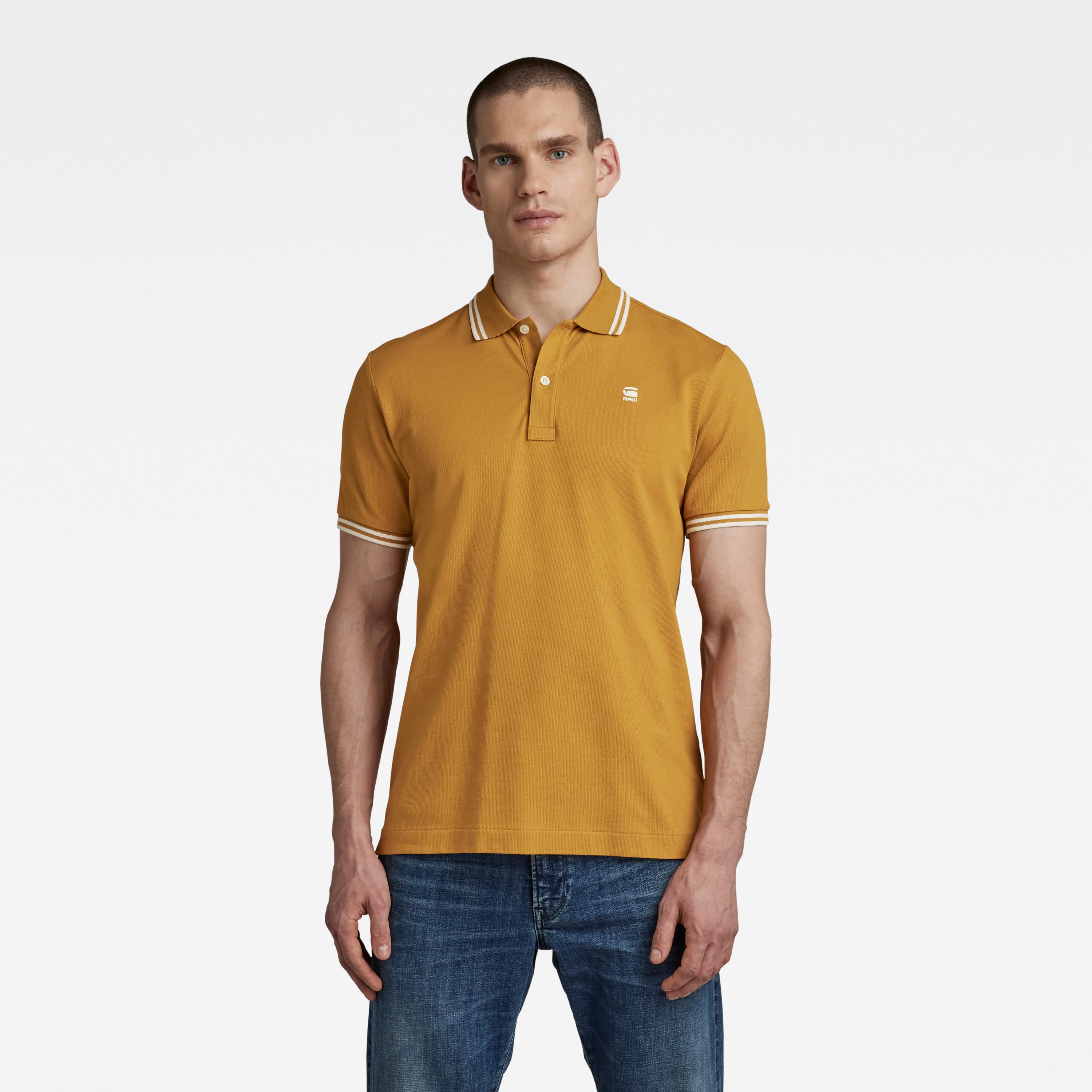 G-STAR Polo shirt - Dunda slim stripe polo s\s yellow