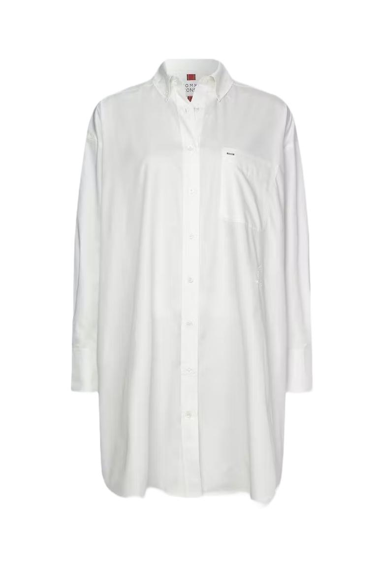 Tommy Hilfiger Dress - ICONS CO ARCHIVE SHIRT DRESS LS white