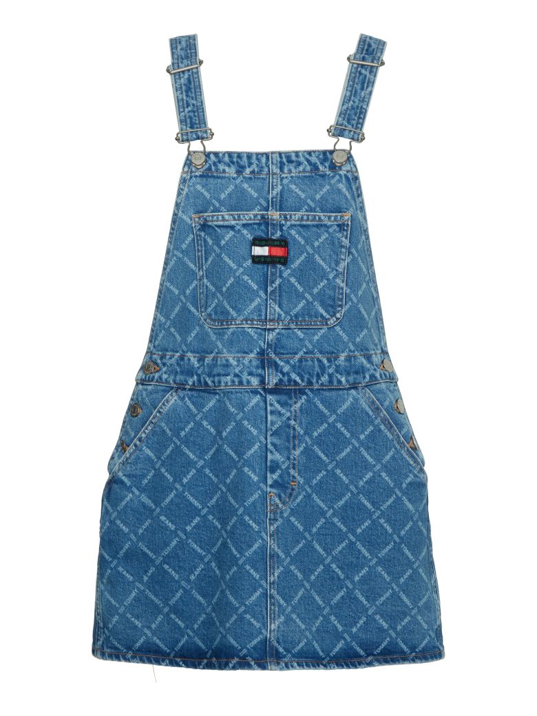 Tommy Jeans Dress - DENIM DUNGAREE DRESS CF8011 blue