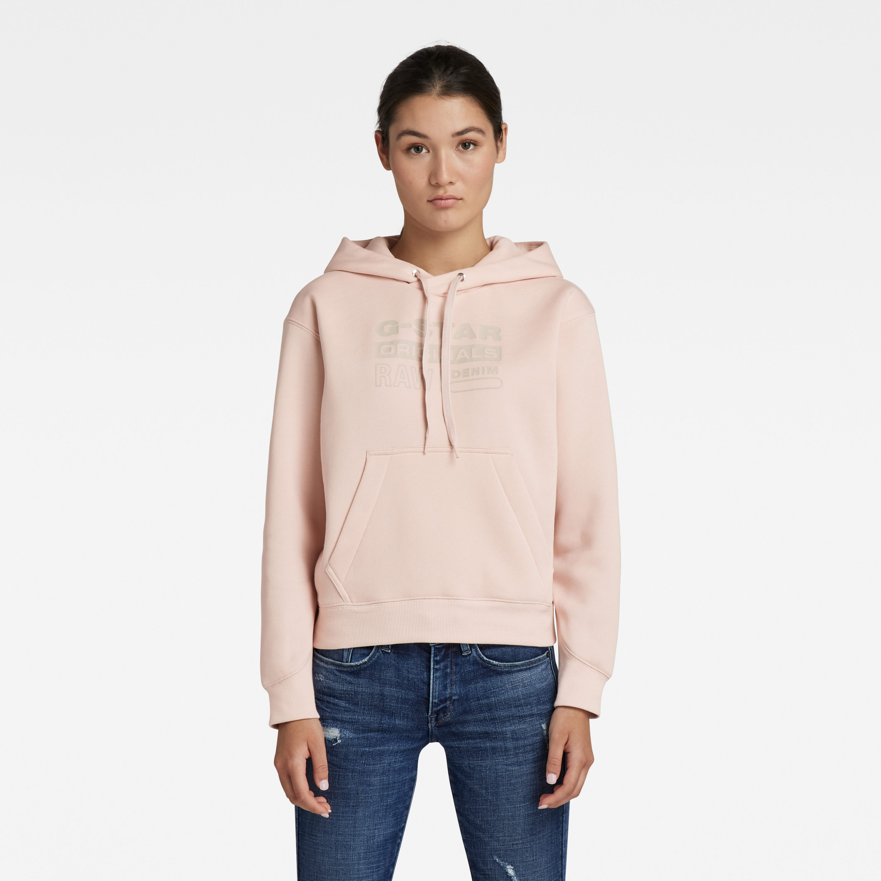 G-STAR Sweatshirt - Premium Core Originals Logo Hoodie Pink