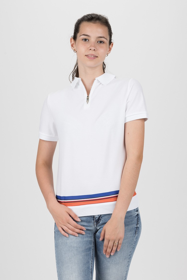 Polo Shirt - TOMMY HILFIGER CHRISTINE STR PQ POLO SS White