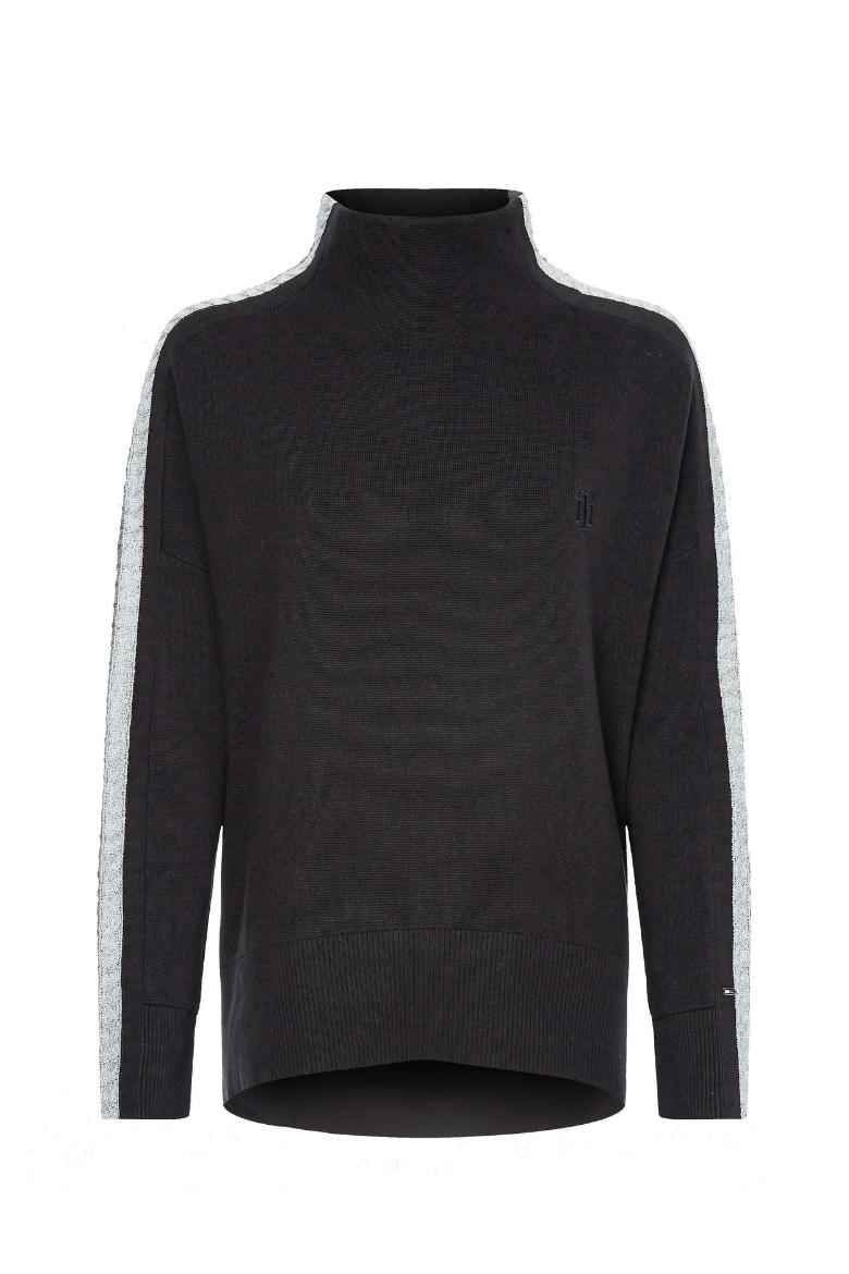 Tommy Hilfiger Sweater - TARAH RELAXED MOCK-NK SWEATER Black