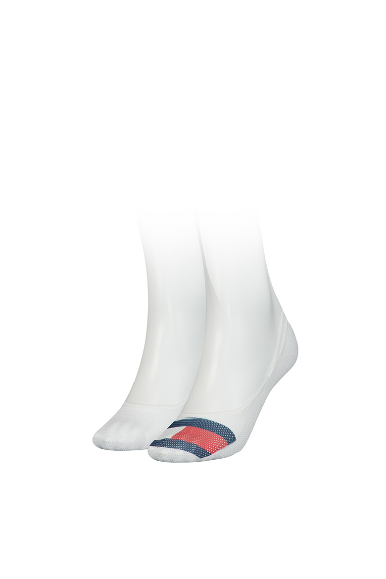 Tommy Hilfiger Socks - TH WOMEN FOOTIE 2P MESH FLAG white