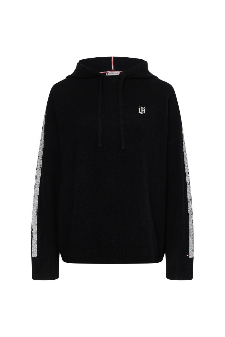 Tommy Hilfiger Sweater - TH FLEX RELAXED HOODIE SWEATER Black