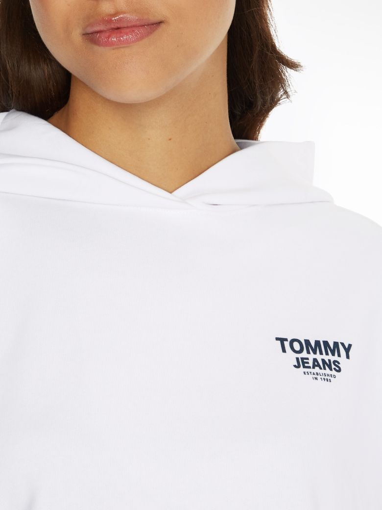 Tommy Jeans Sweatshirt - TJW BXY CROP TAPING HOODIE white