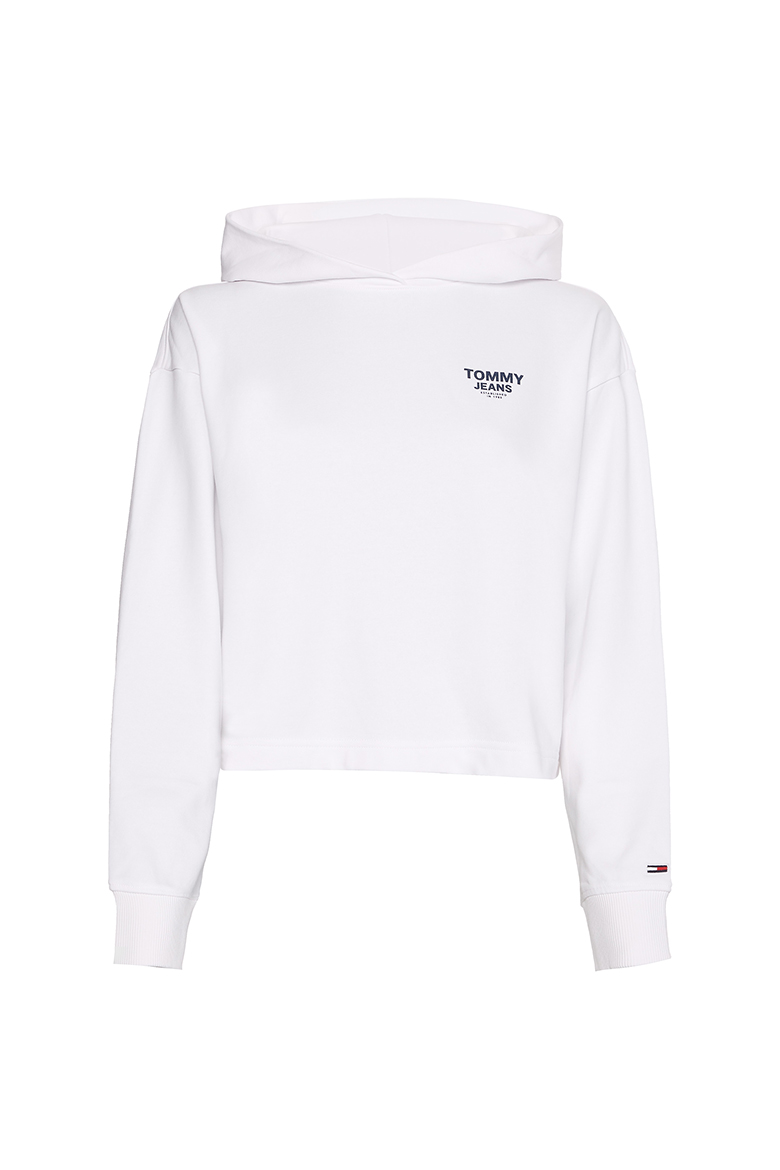 Tommy Jeans Sweatshirt - TJW BXY CROP TAPING HOODIE White