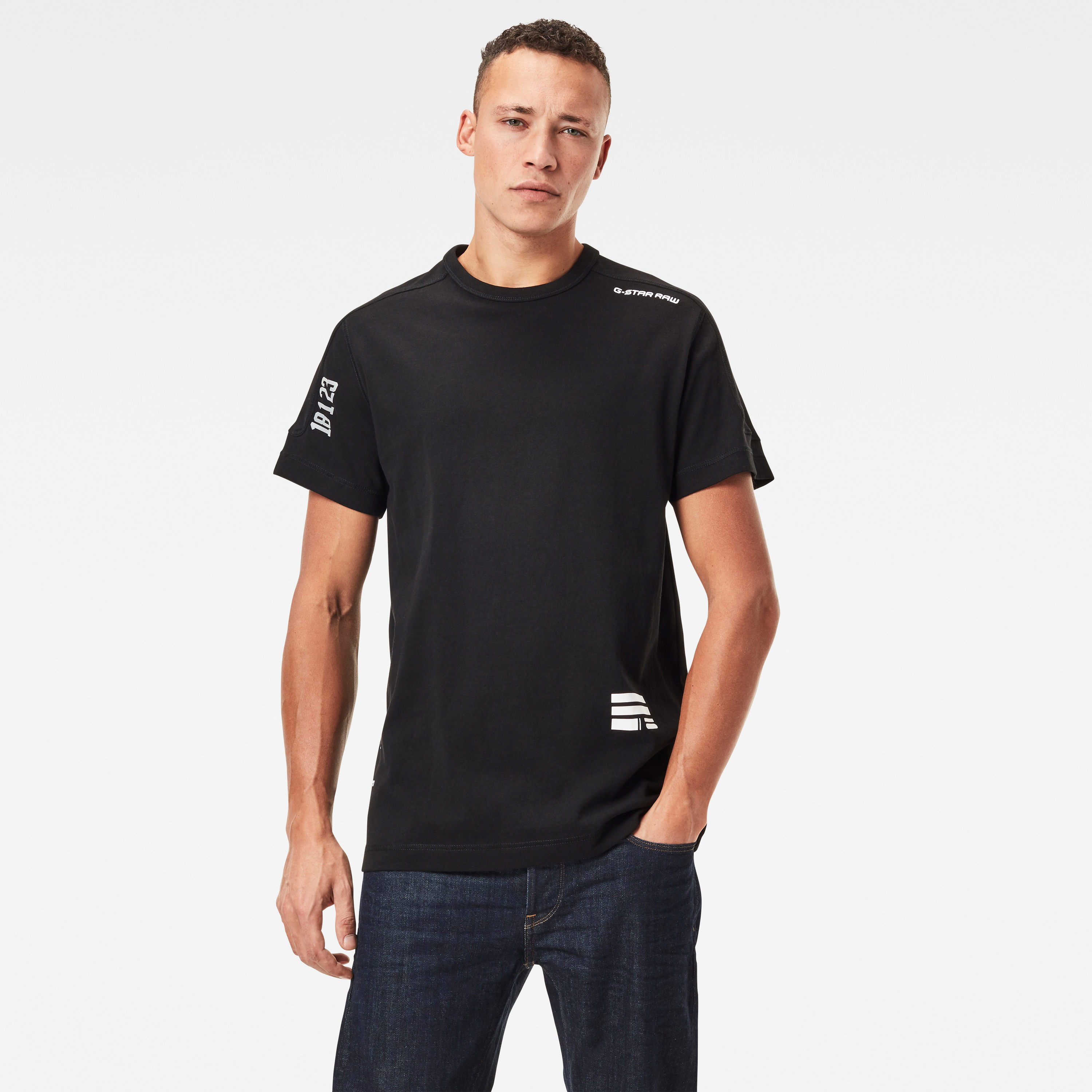 G-STAR T-shirt - Multi logo+ korpaz r t s\s black