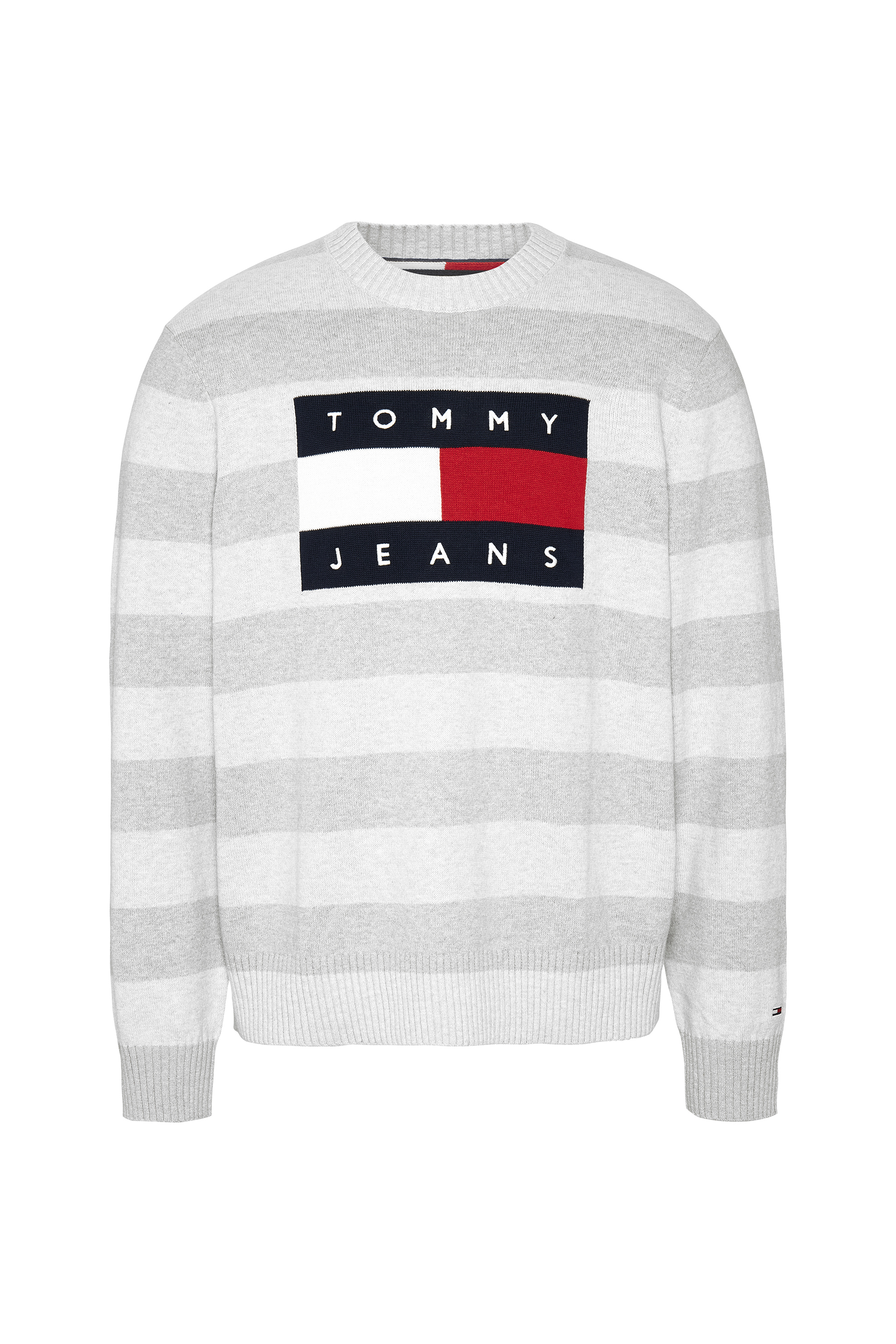 Tommy Jeans Sveter - TJM FLAG SWEATER sivá