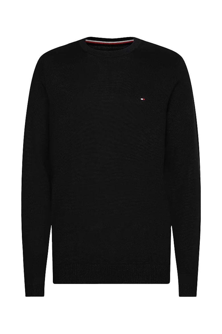 Sweater - TOMMY HILFIGER CORE COTTON-SILK CNECK black