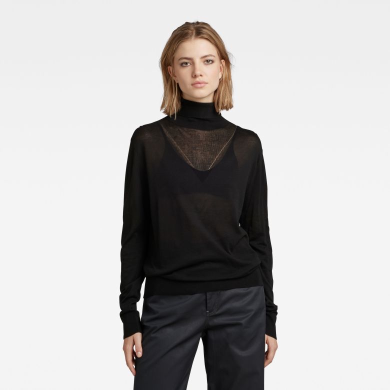 G-STAR Sweater - Core roll neck knit wmn black