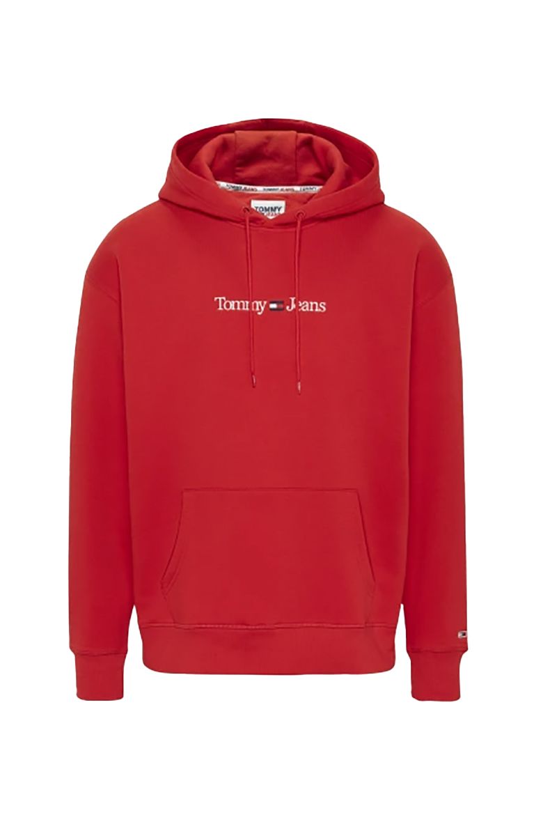 Tommy Jeans Sweatshirt - TJM REG LINEAR HOODI red