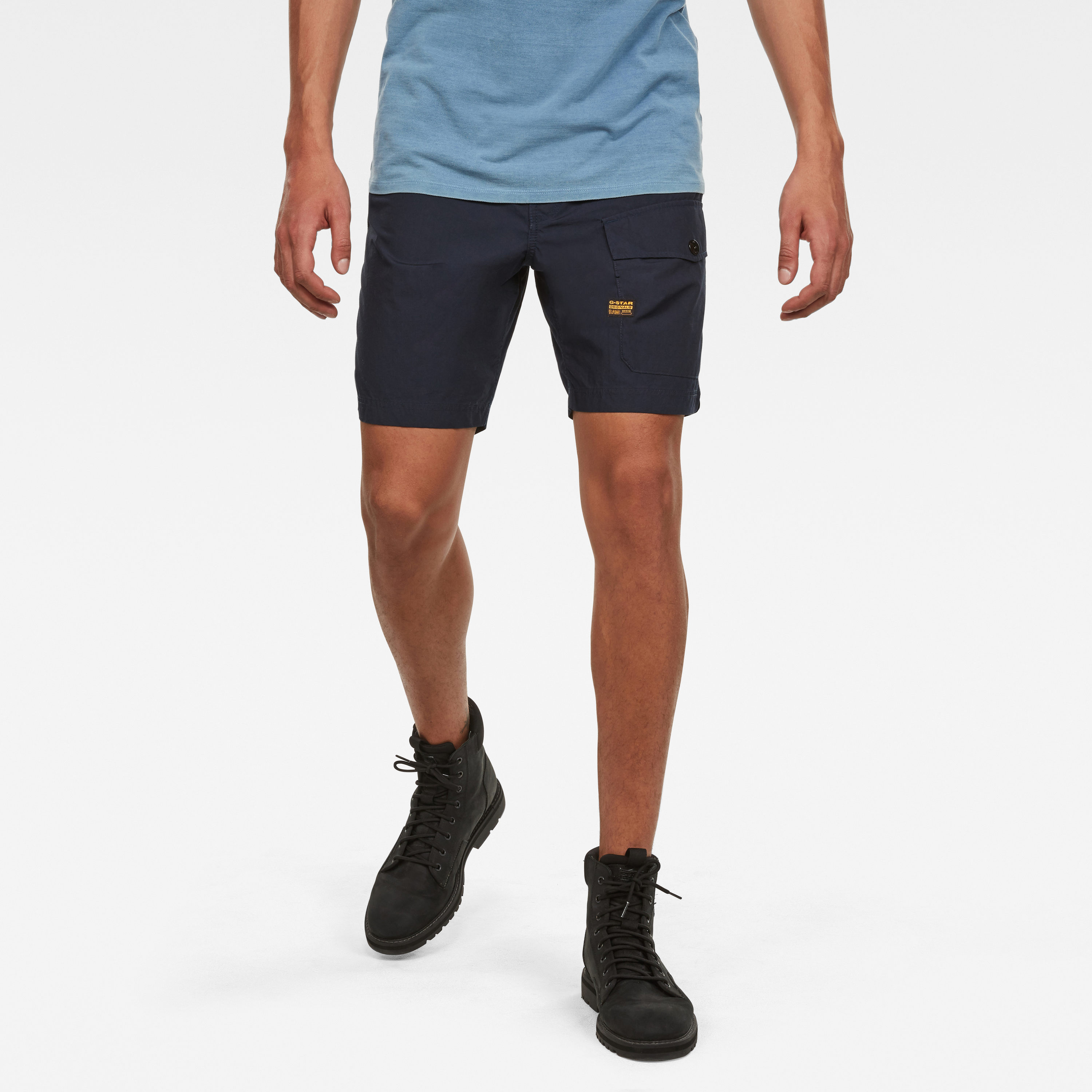 G-STAR Shorts - Front pocket sport short dark blue