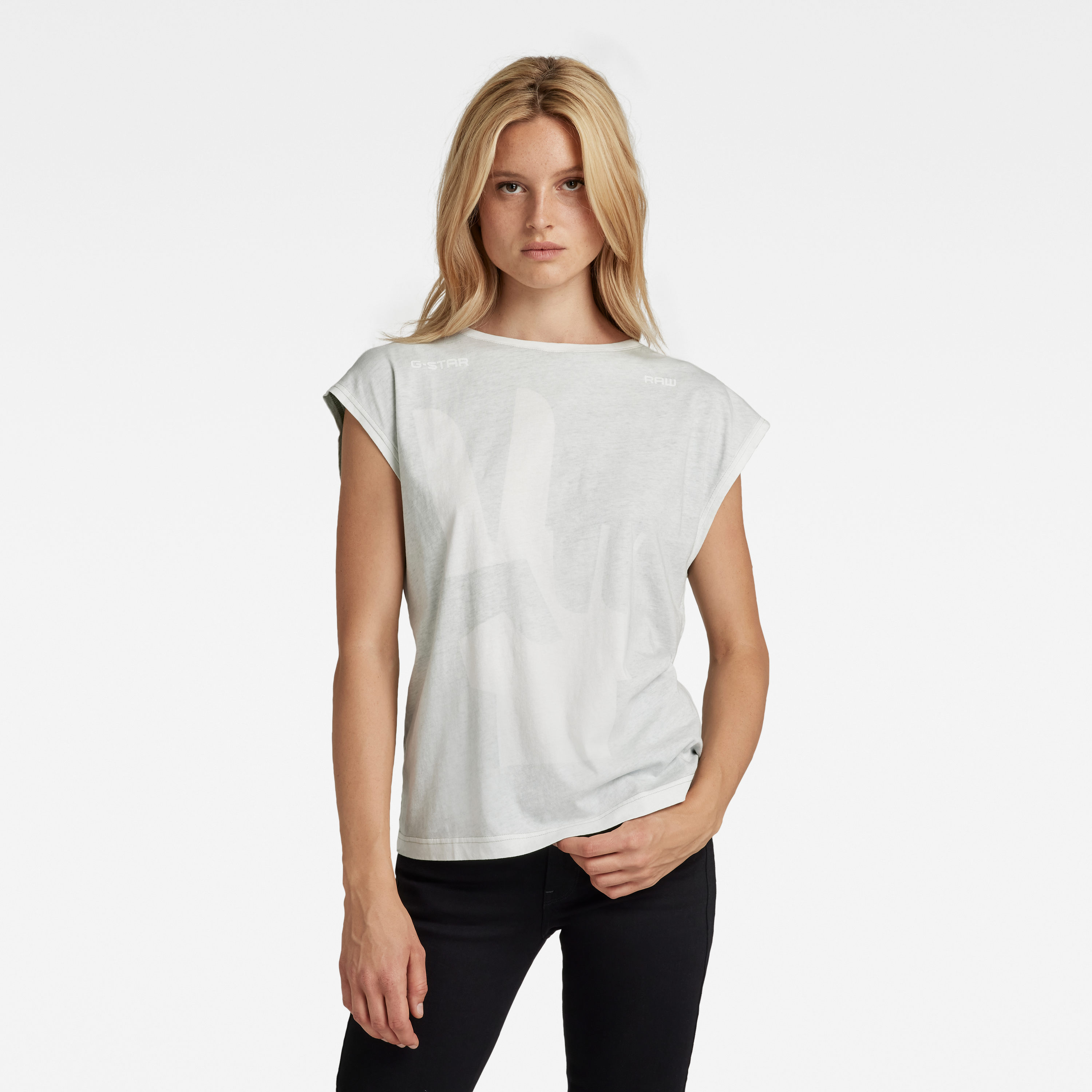 G-STAR Top - Adjustable back graphic r t white