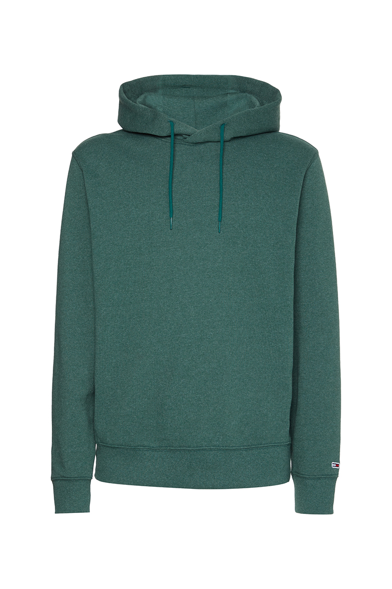 Tommy Jeans Mikina - TJM STRAIGHT LOGO HOODIE zelená