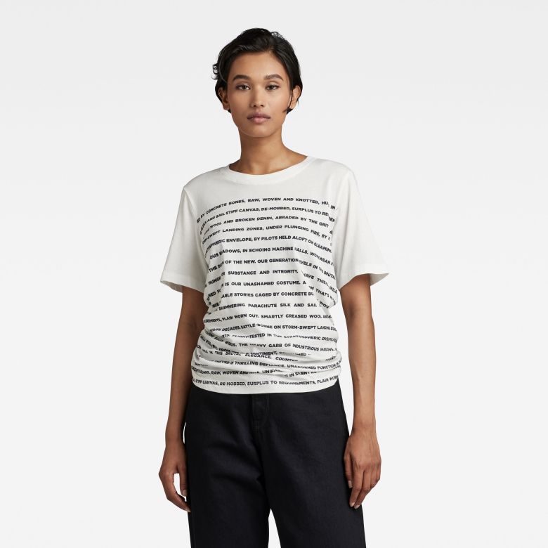 G-STAR T-shirt - Stripe text r t wmn white