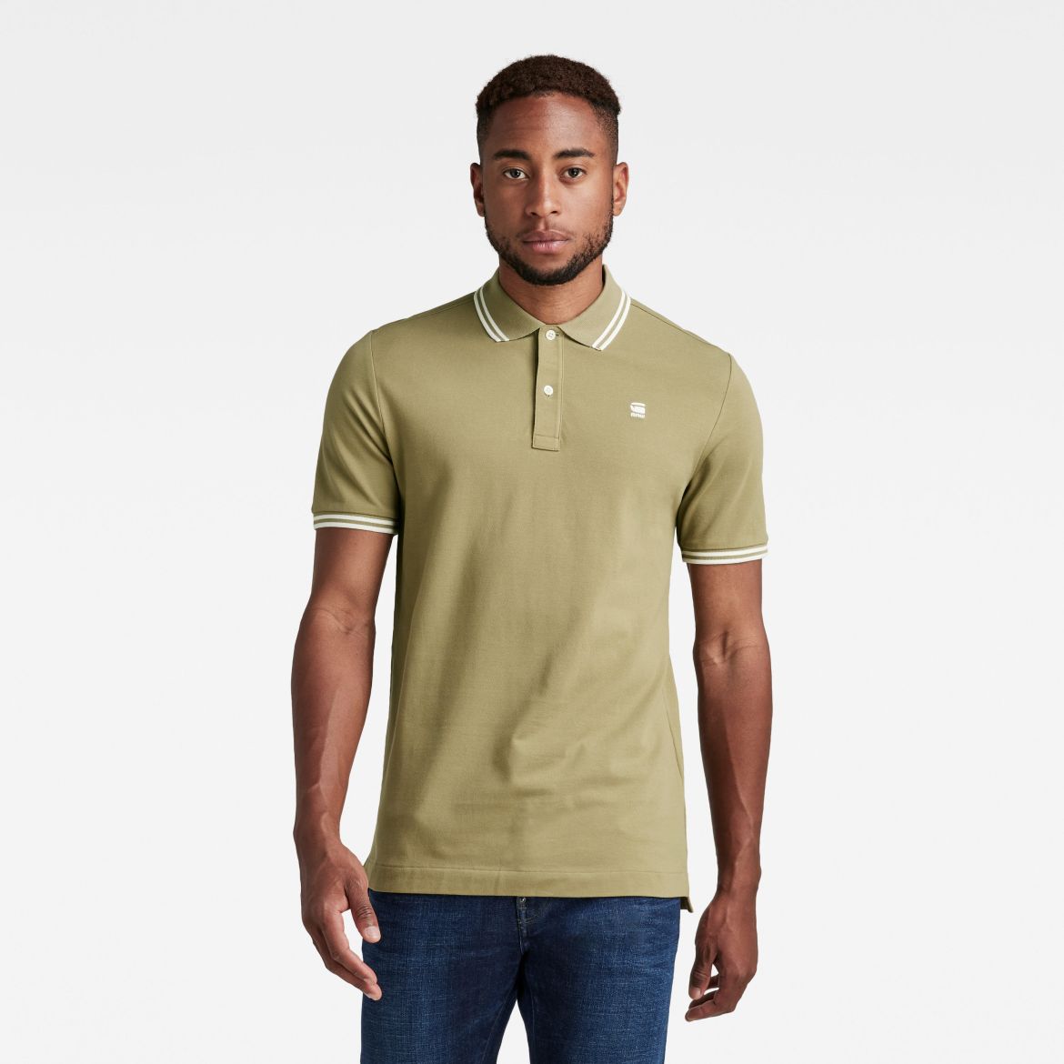 G-STAR Polo shirt - Dunda slim stripe polo ss green