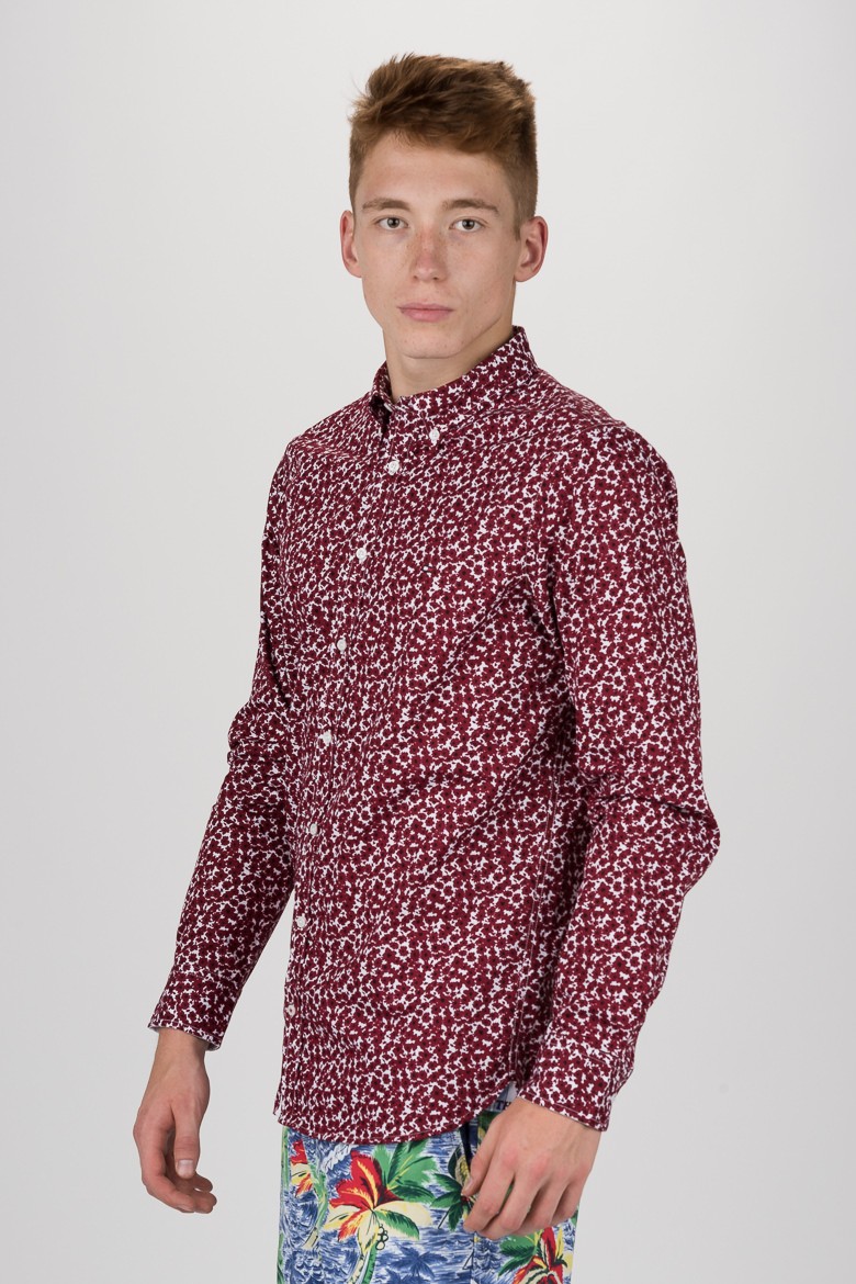 Shirt - TOMMY HILFIGER SLIM FLOWER PRINT SHIRT Red And White