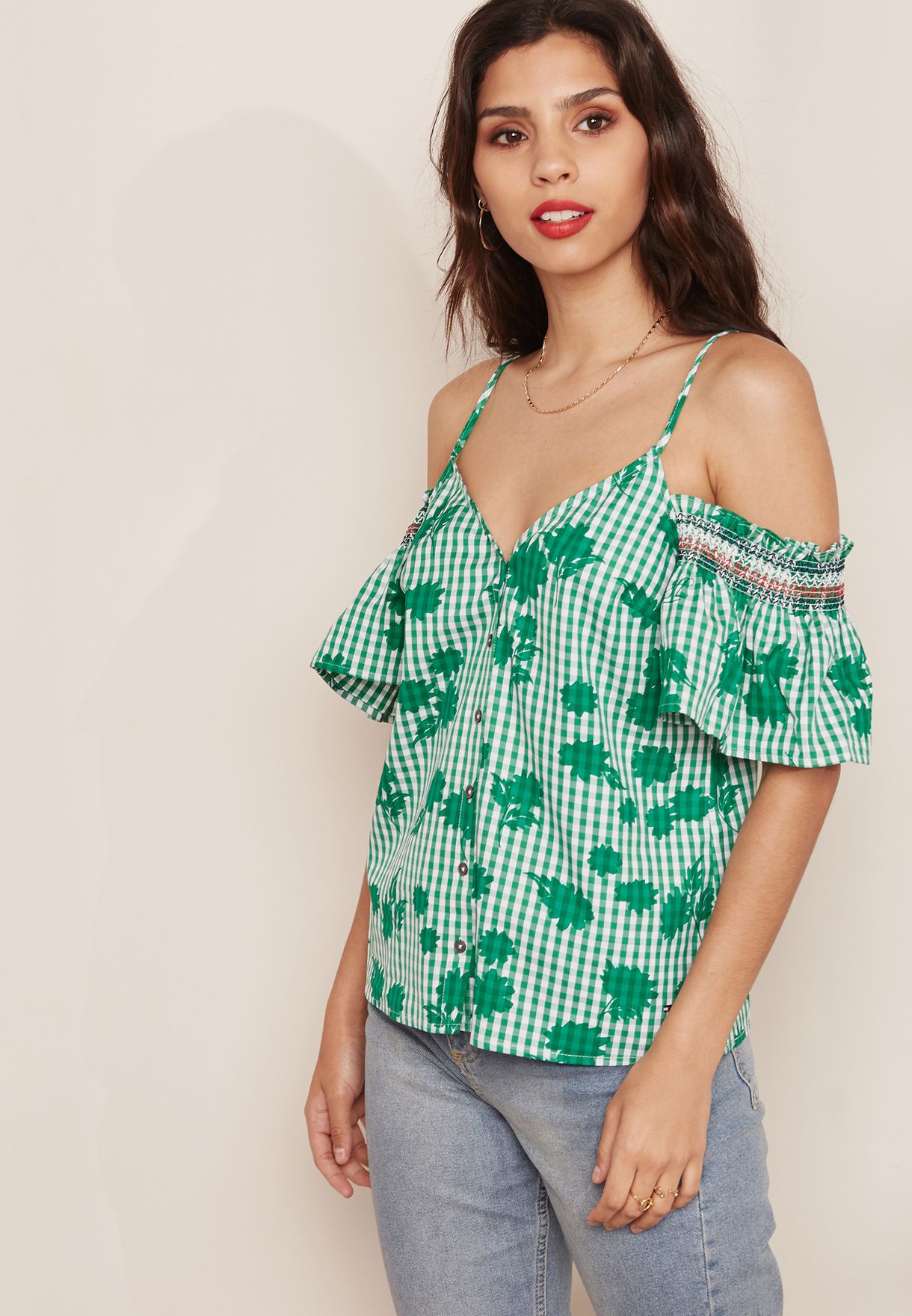 Tommy Hilfiger Top - HELENE TOP SS Green