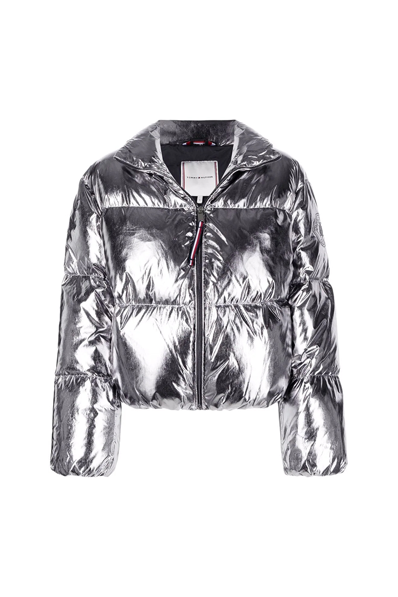 Tommy Hilfiger Jacket - GLOSS FOIL LOGO DOWN PUFFER JKT Silver