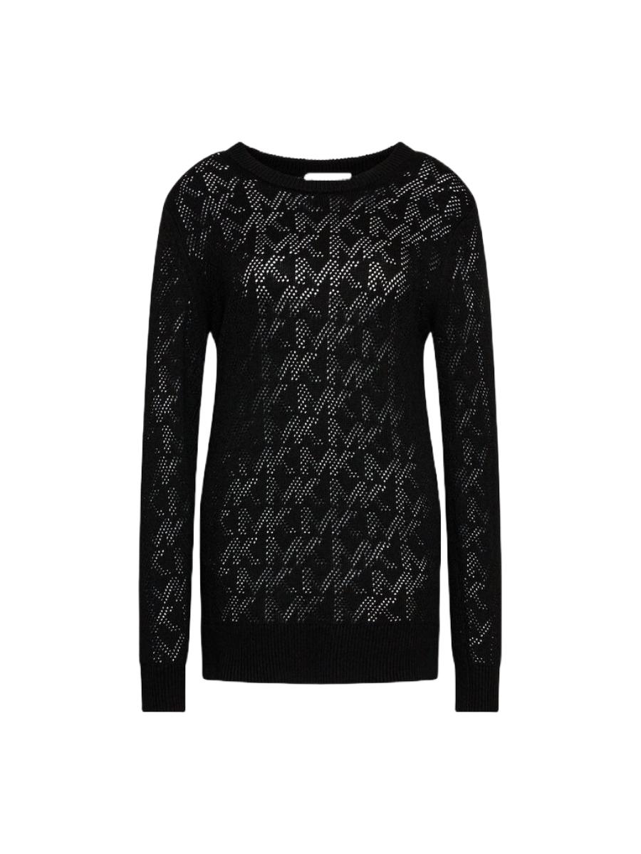 Michael Kors Sweater - MK LOGO MESH BF SWTR black