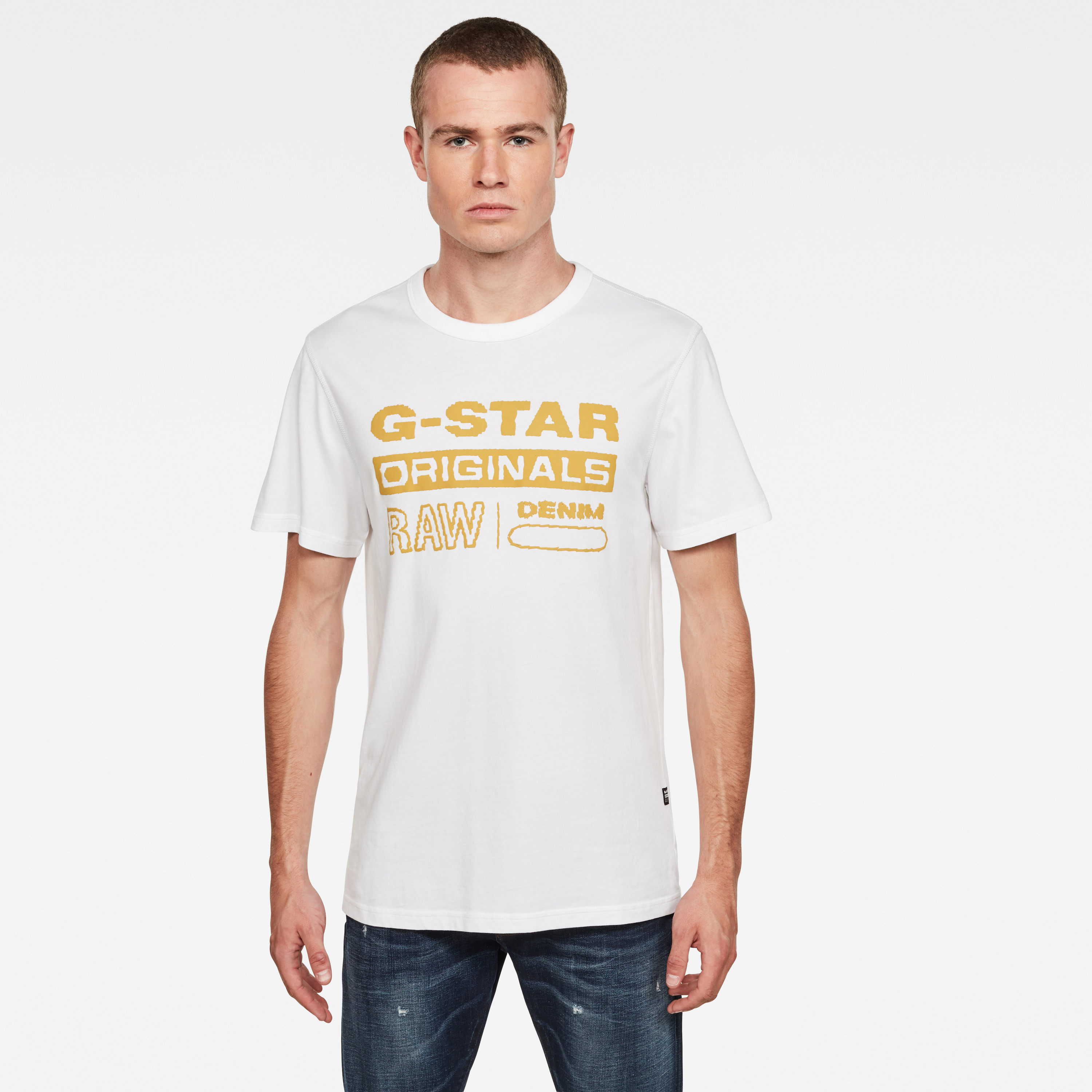 G-STAR T-Shirt - Wavy Logo Originals R T S\S white