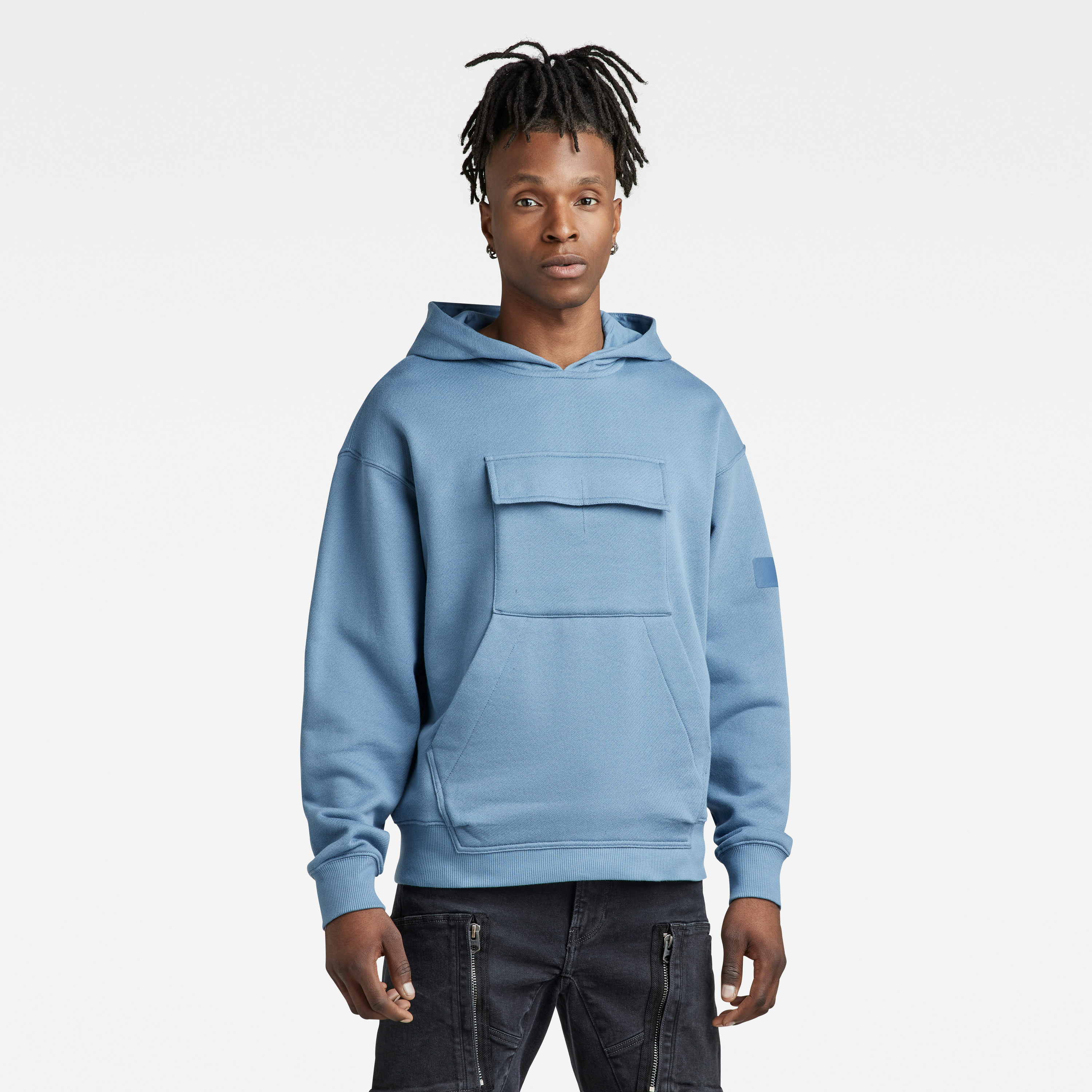 G-STAR Sweatshirt - Double Pt Loose Hdd Sw Blue